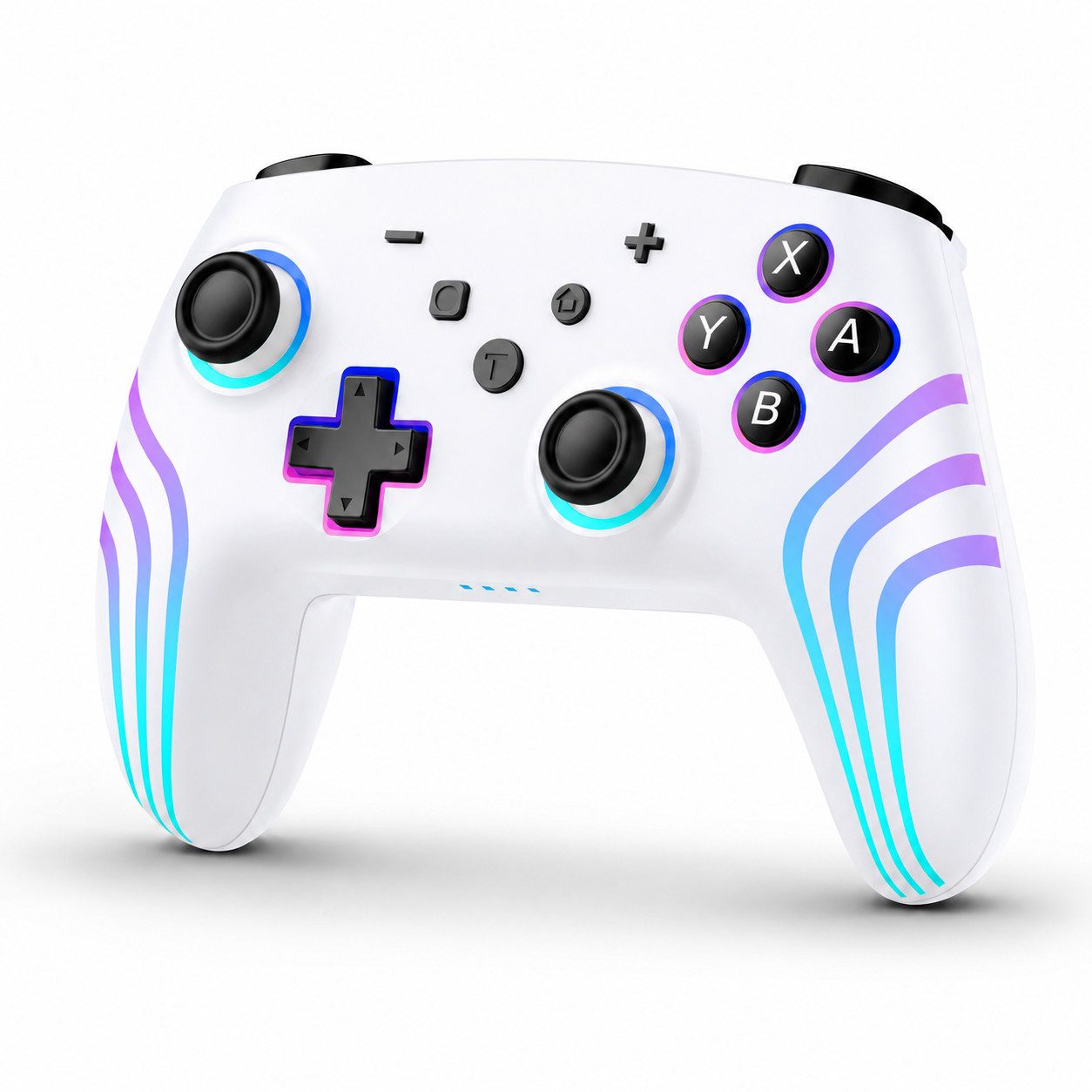 Tekoo Wireless Controller für Nintendo Switch & PC, Hall-Effekt, RGB Controller (Packung, Hall-Effekt-Joysticks, 6-Achsen-Gyroskop, RGB-Beleuchtung)