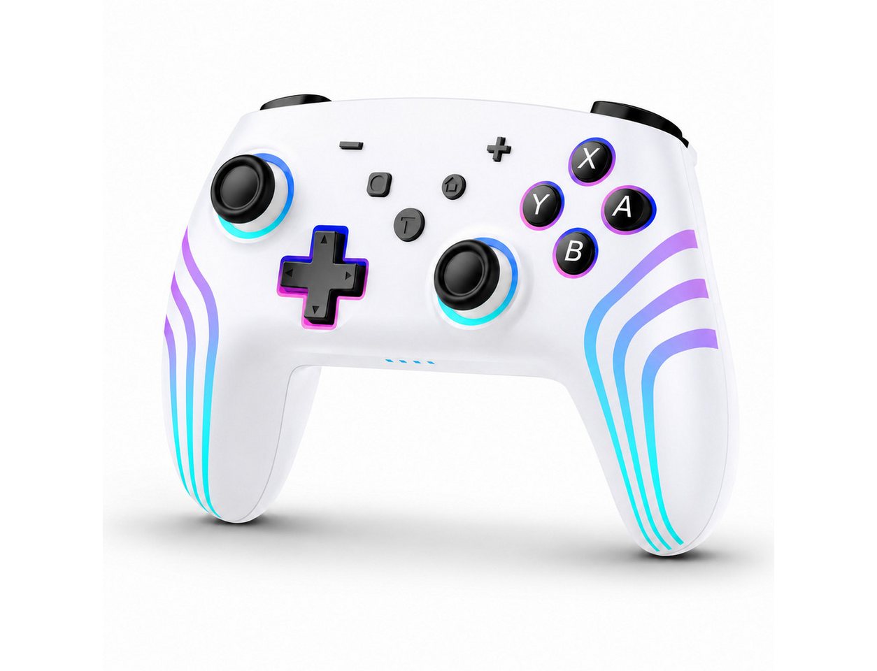 Lisabonde Wireless Controller für Nintendo Switch & PC, Hall-Effekt, RGB Controller (Packung, Hall-Effekt-Joysticks, 6-Achsen-Gyroskop, RGB-Beleuchtung)