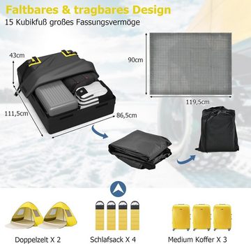 KOMFOTTEU Dachbox Auto, mit Rutschfester Matte & 6 Türhaken, 400 L