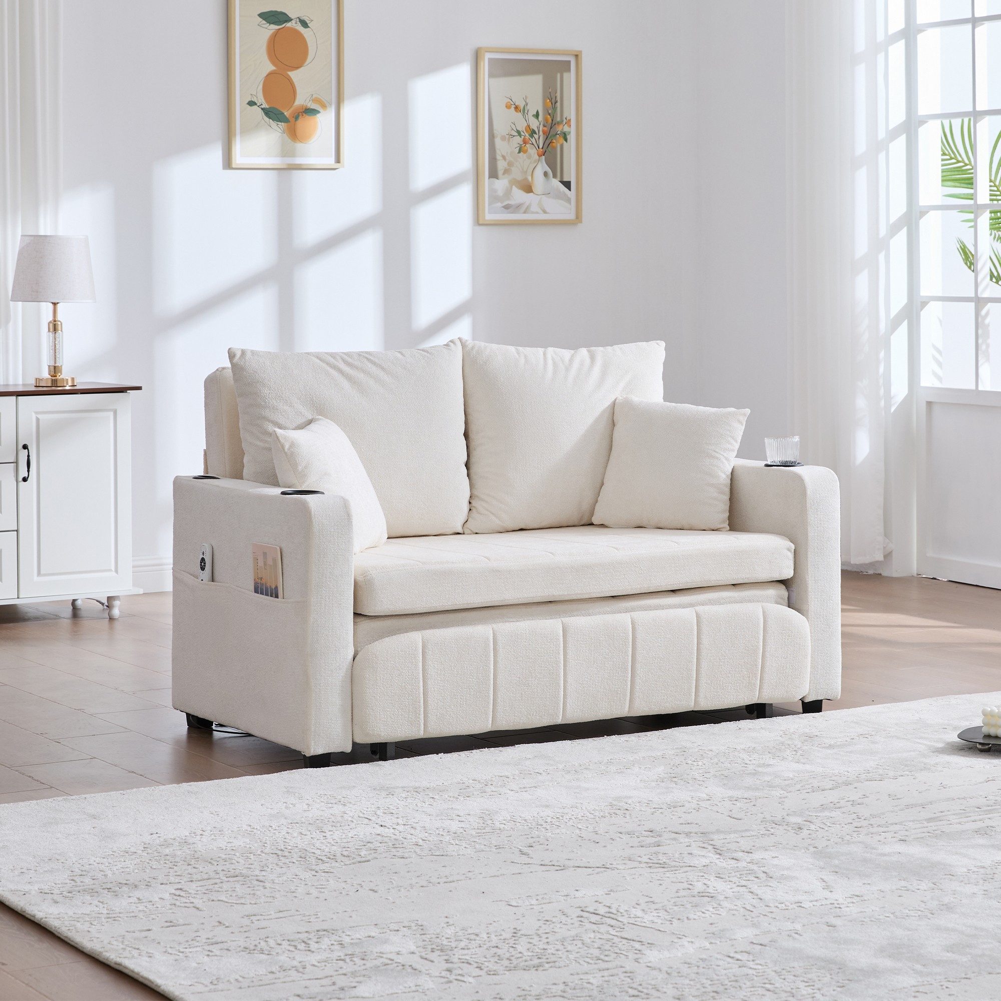 BlingBin Sofa Zweisitzer-Sofa Stoffsofa Schlafsofa Klappbares Ausziehsofa, günstig online kaufen