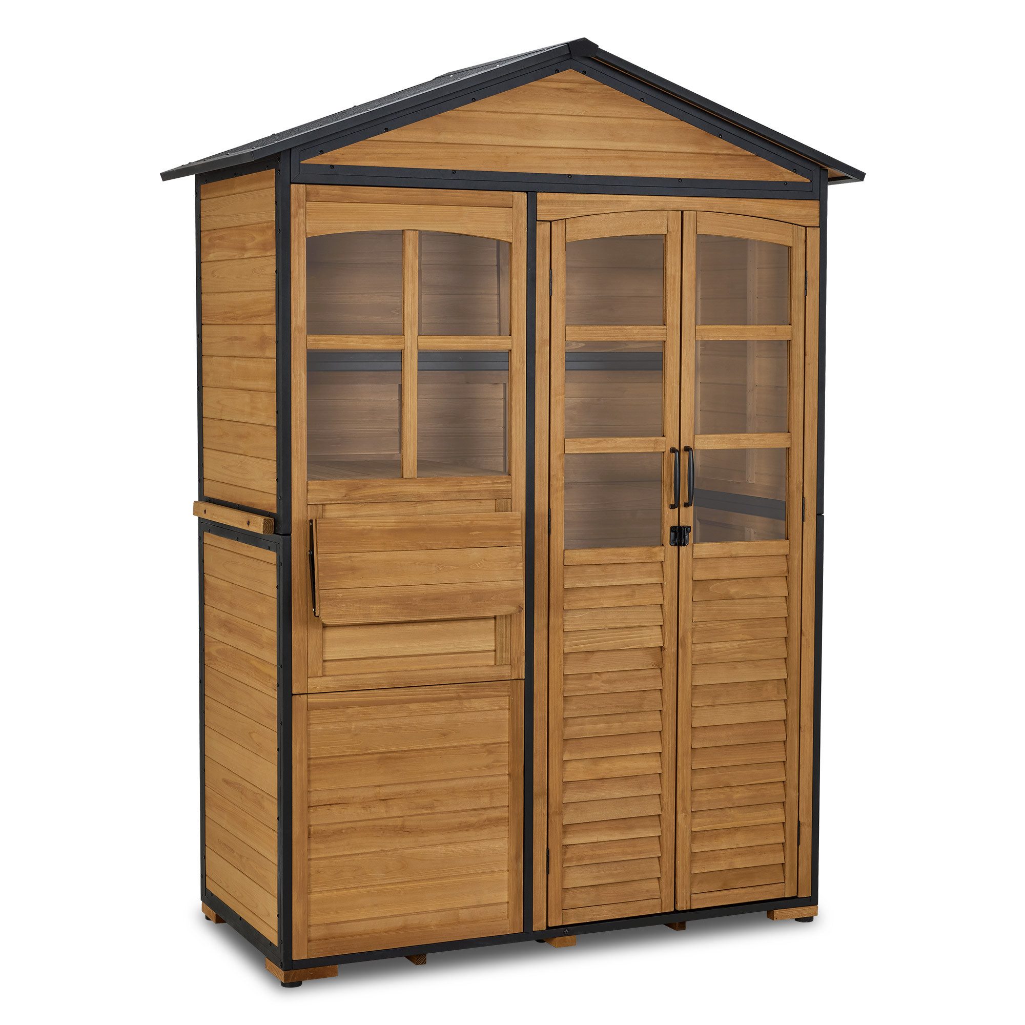 MCombo Gerätehaus M MCombo Gartenschrank Metgallgestell, Gartenhaus Holz 0937