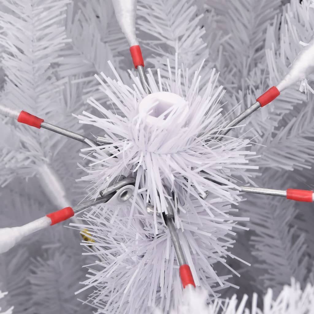 vidaXL Künstlicher Weihnachtsbaum Künstlicher Weihnachtsbaum Klappbar Weiß mit 300 Ständer cm