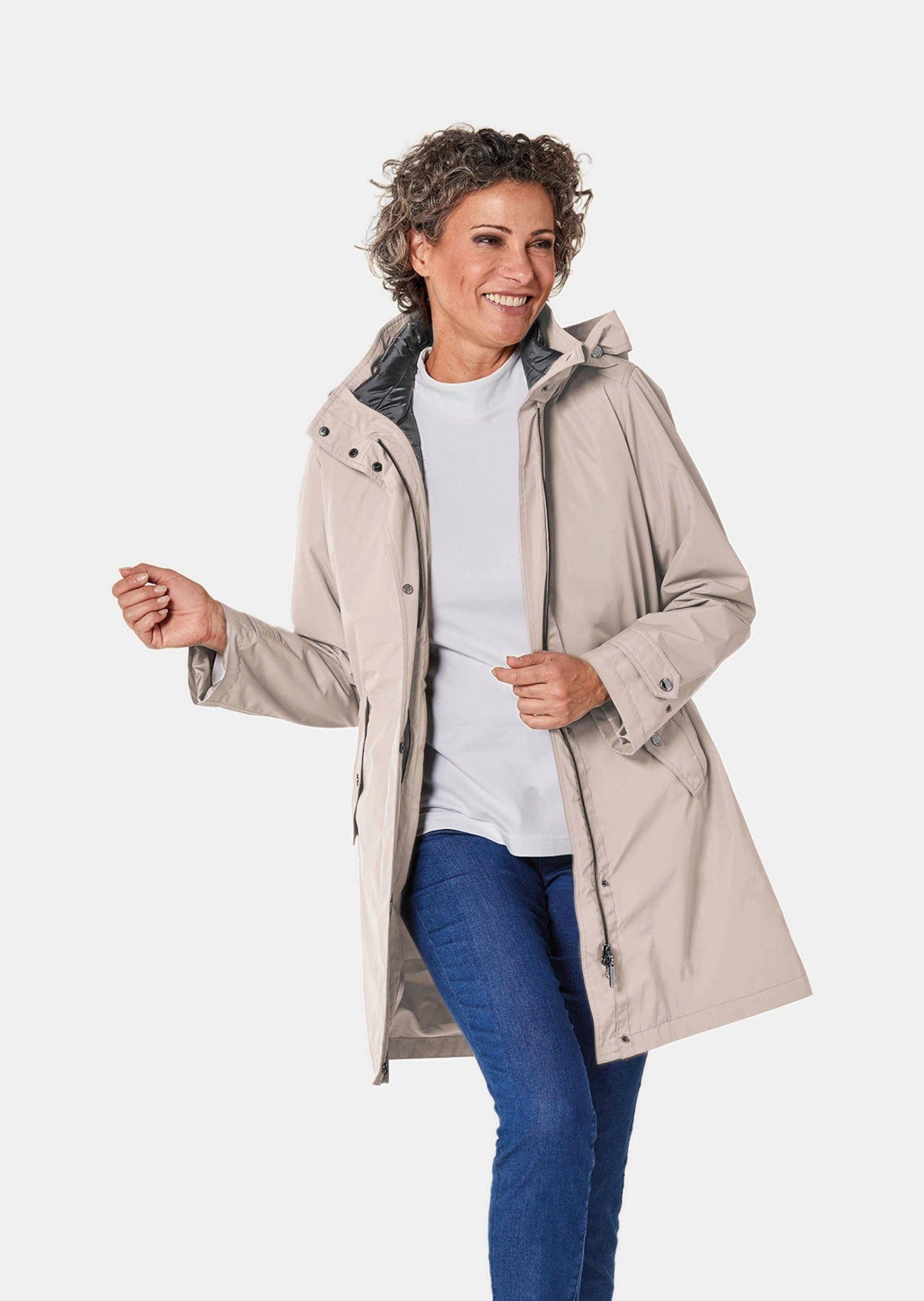 GOLDNER Funktionsjacke Kapuzenjacke mit 3-in-1-Funktion Windbreaker mit integrierter Steppweste, Stehkragen und Langarm