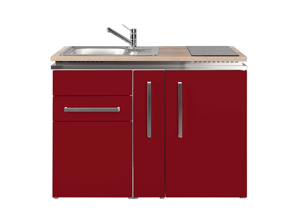 Stengel Küchenzeile MD 120 A, Miniküche Designline mit Apothekerauszug, 120 cm
