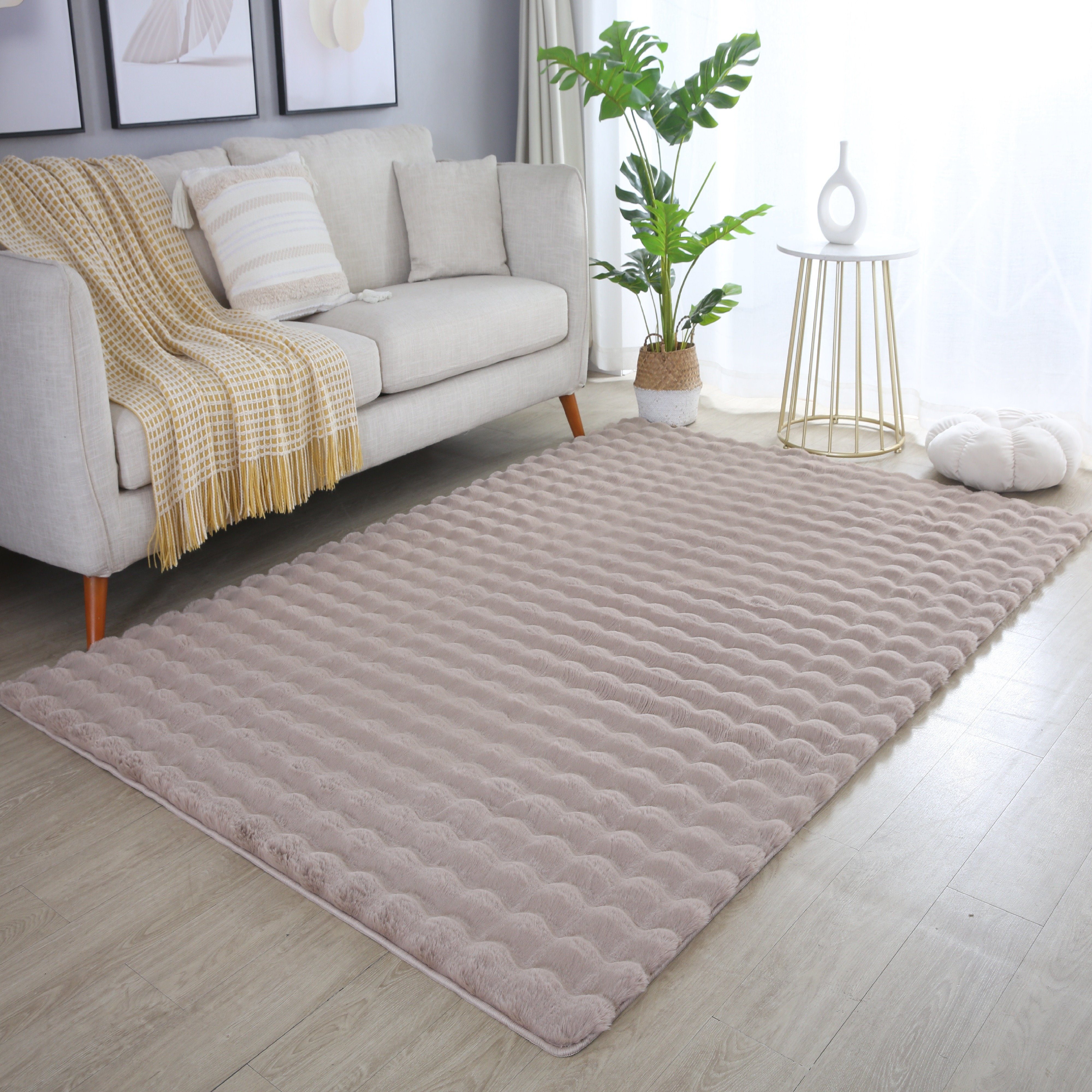 Ayyildiz Teppiche Hochflor-Teppich AMBIANCE 5110, auch als Läufer, rechteckig, Höhe: 25 mm, Fell Haptik / Besonders weich / Dicker Flor / Pflegeleicht – Bild 5 von 5