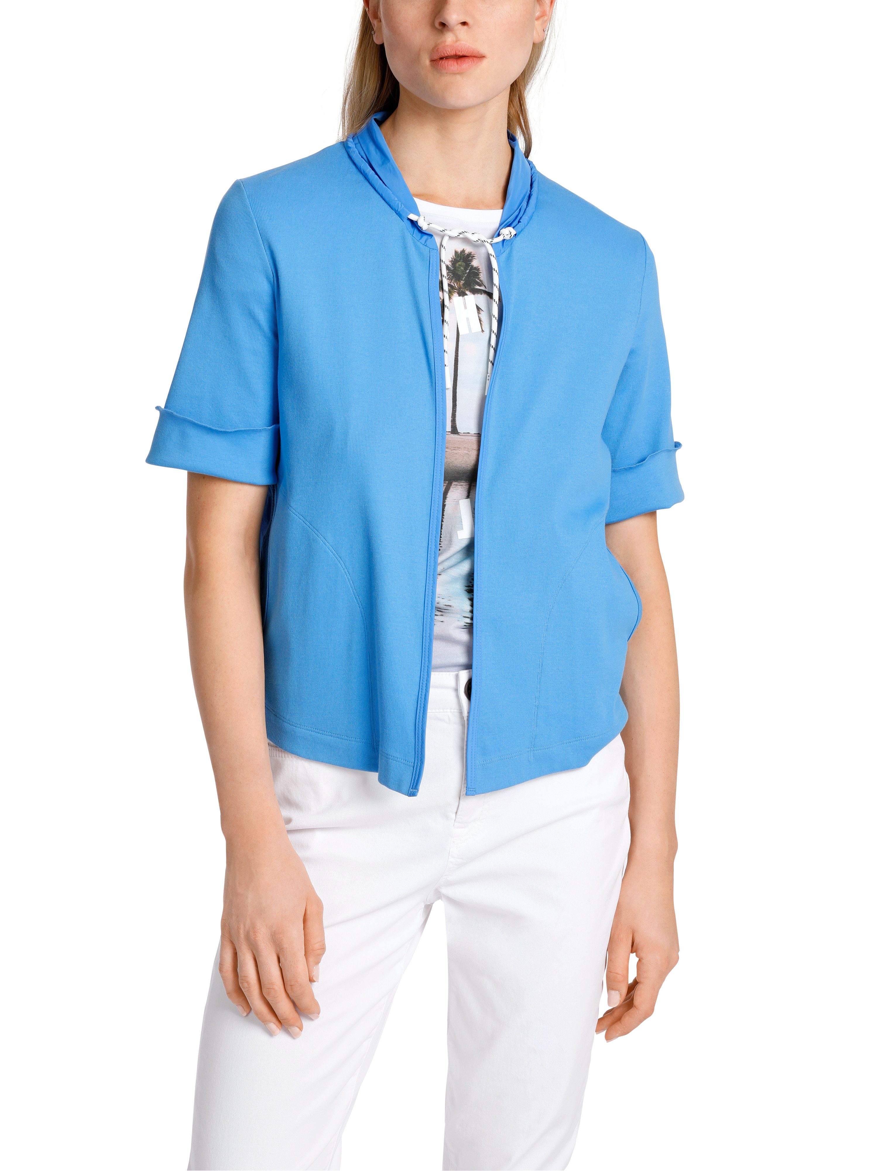 Marc Cain Sommerjacke "Sports Beach Point" Premium Damenmode Jacke im Materialmix