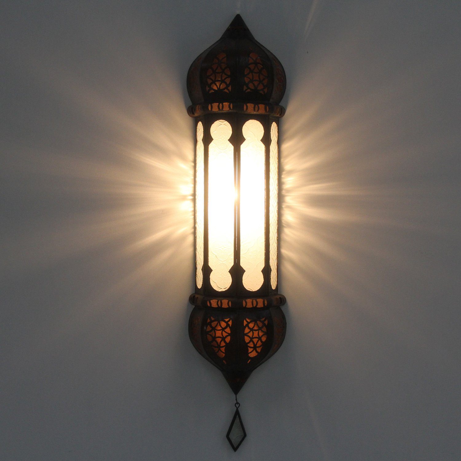 Casa Moro Wandleuchte Marokkanische Wandlampe Ruya Weiß, ohne Leuchtmittel, handgefertigte Ramadan Wandleuchte