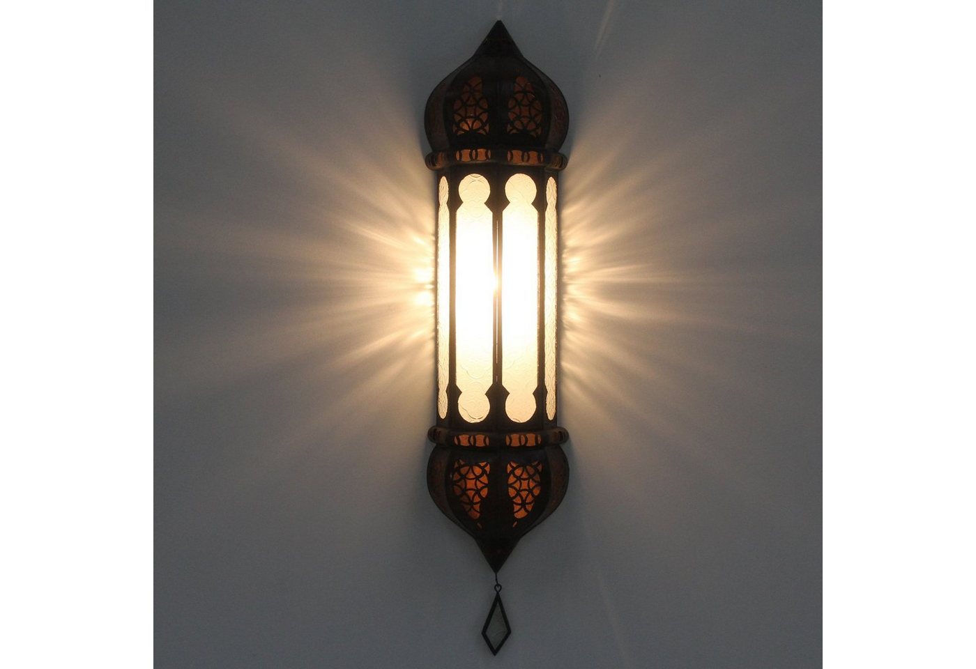 Casa Moro Wandleuchte Marokkanische Wandlampe Ruya Weiß, ohne Leuchtmittel, handgefertigte Weihnachts-Wandleuchte L5054