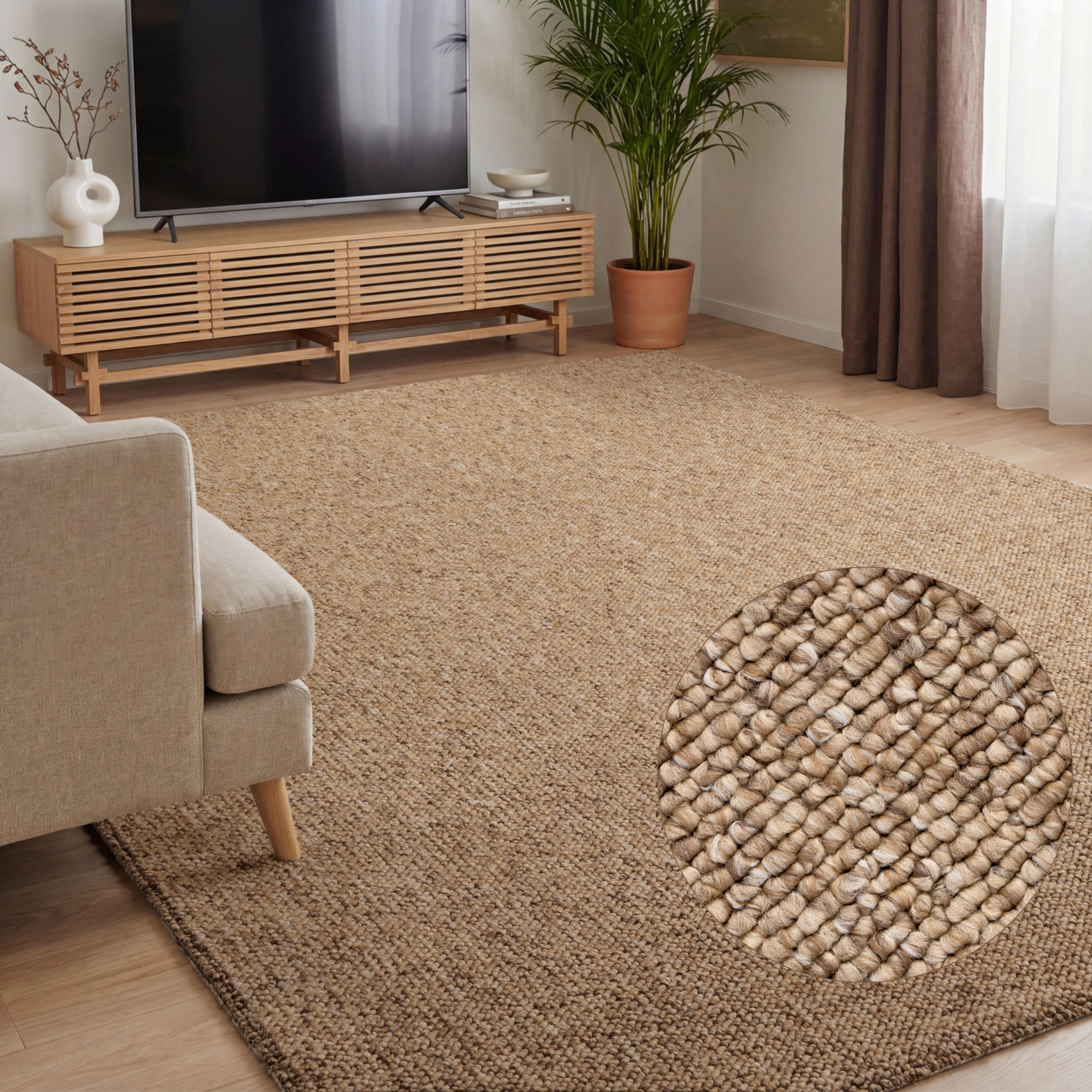 ELLE DECORATION Teppich Rocco, rechteckig, Höhe: 10 mm, Läufer, waschbar, Wohnzimmer, Esszimmer, Woll-Optik