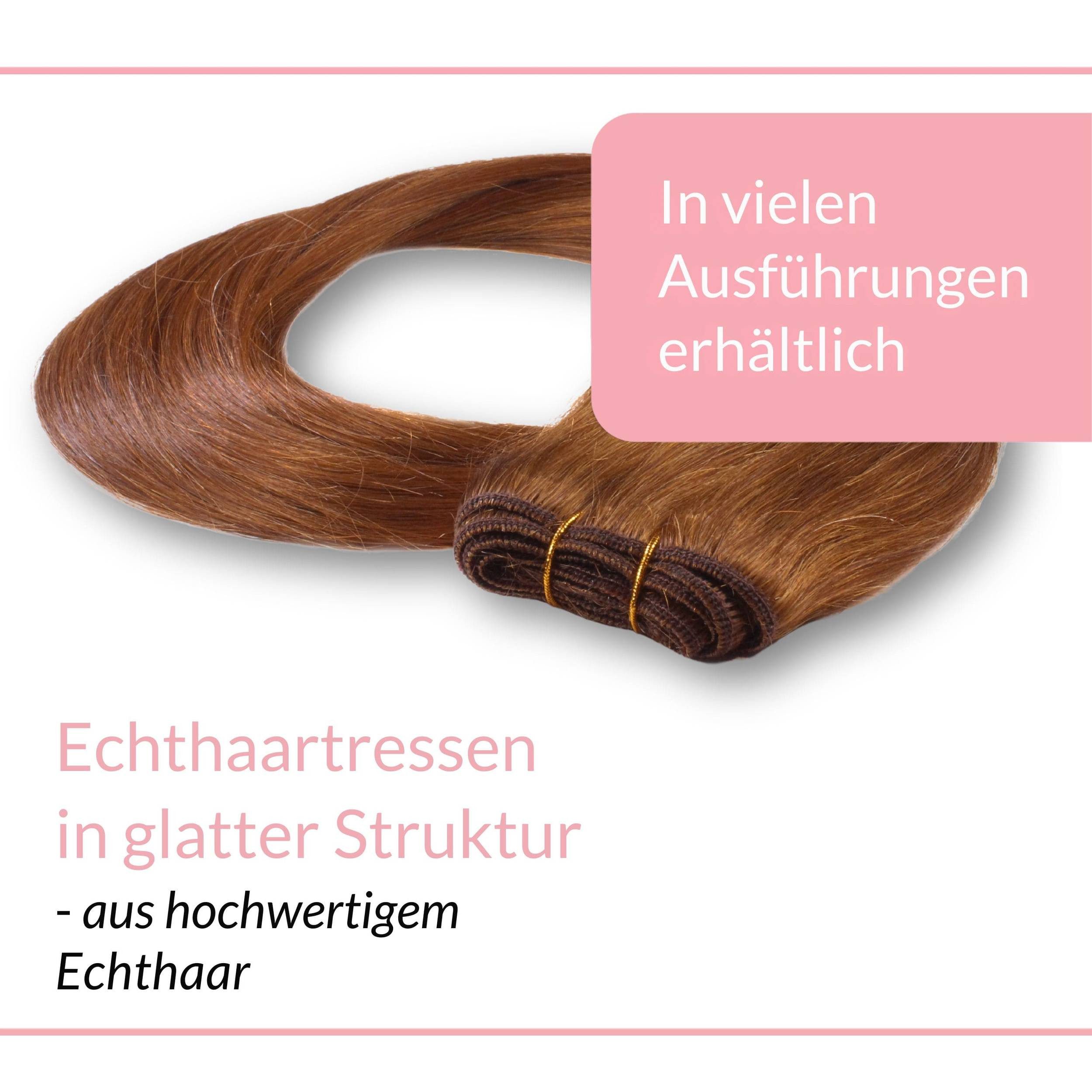 hair2heart Echthaar-Extension Glatte Echthaartresse #8/03 Hellblond Natur-Gold 40cm