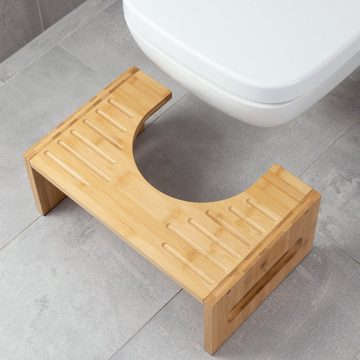 Navaris Fußhocker Bambus Toilettenhocker WC Hocker, Fußstütze, antibakteriell (1 St)