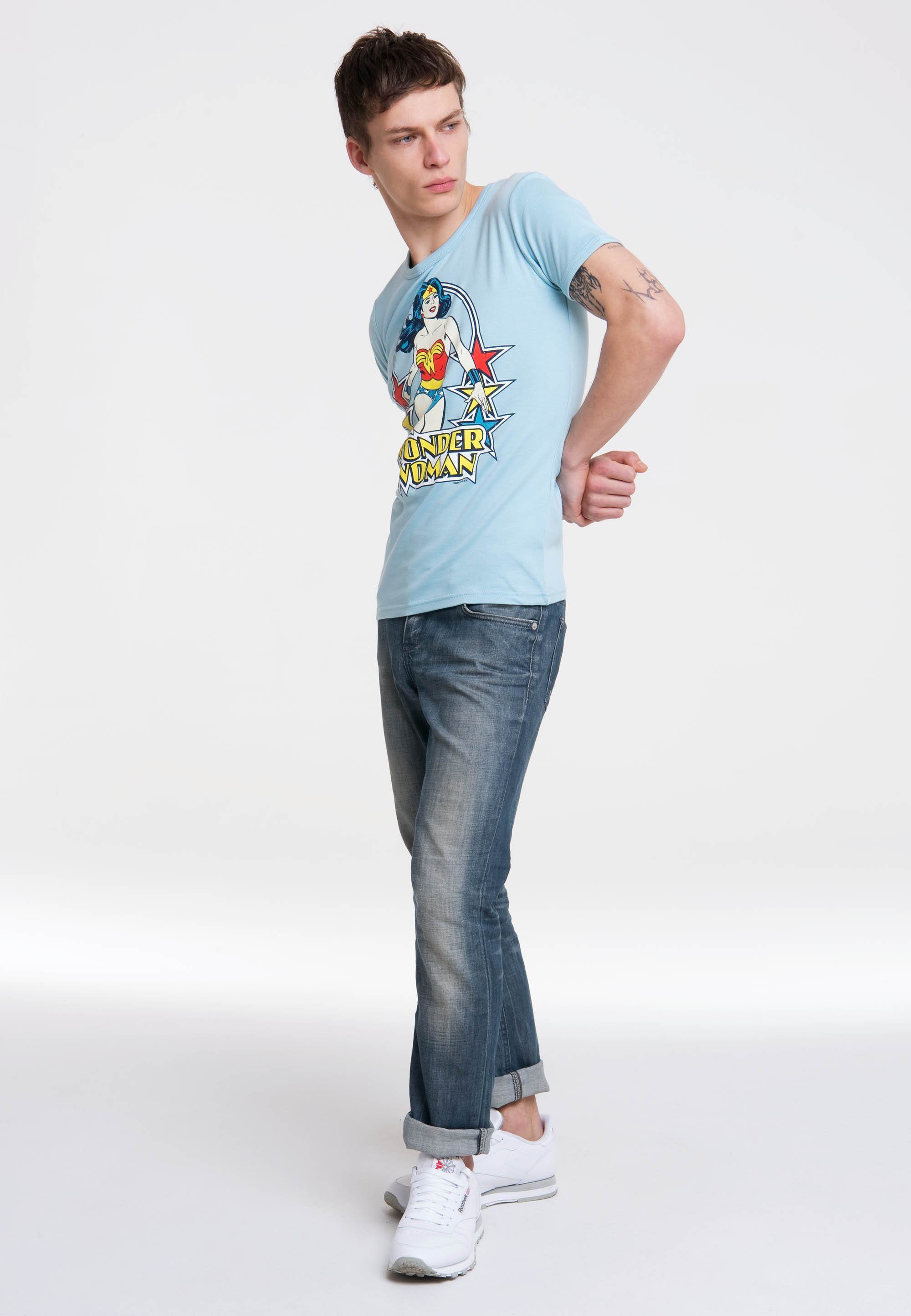 LOGOSHIRT T-Shirt Wonder Woman mit trendigem Retro-Print