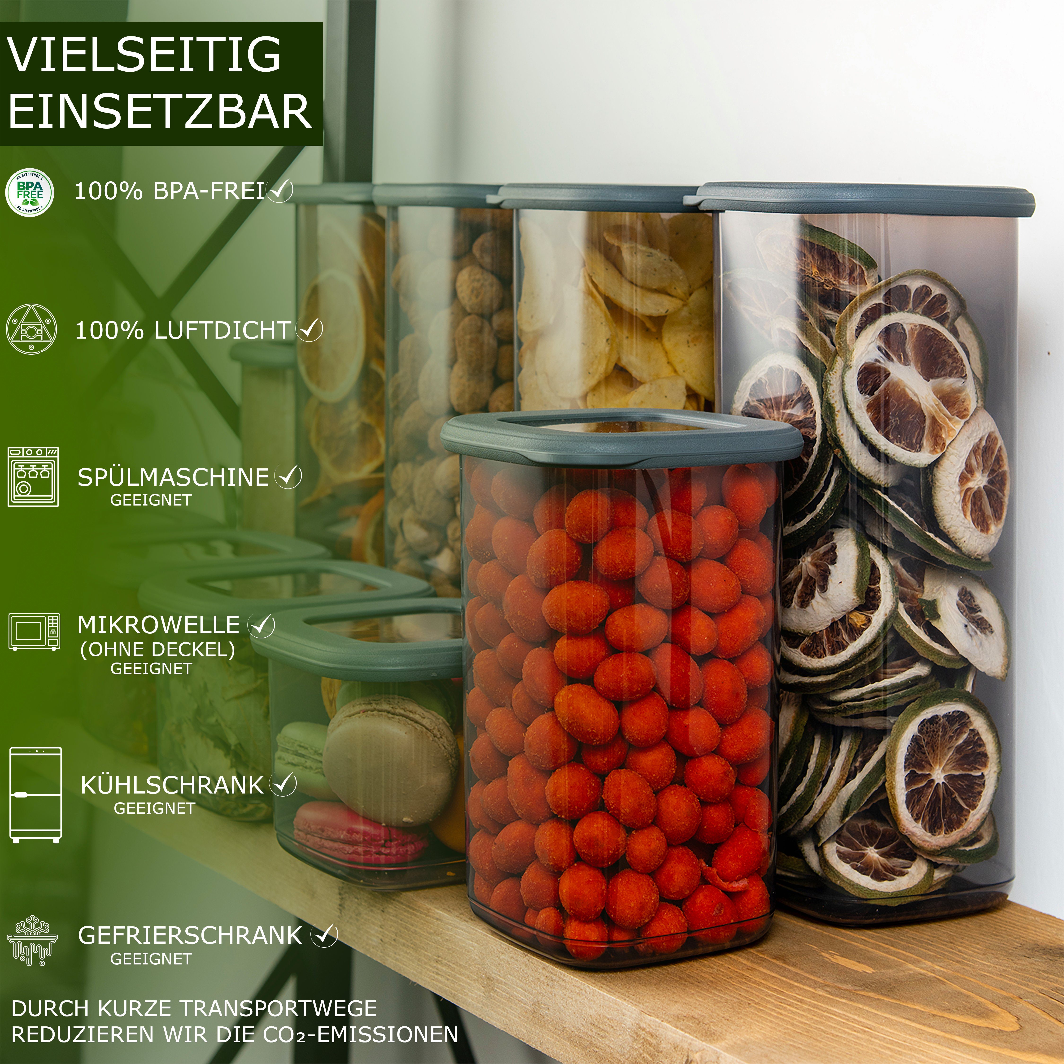Fabona Vorratsdose Set Vorratsdosen, (Küche Aufbewahrung & Organisation, 12-tlg., Aufbewahrungsbox, Küchen Organizer, Kunststoff), Aufbewahrungsbox Küchenzubehör