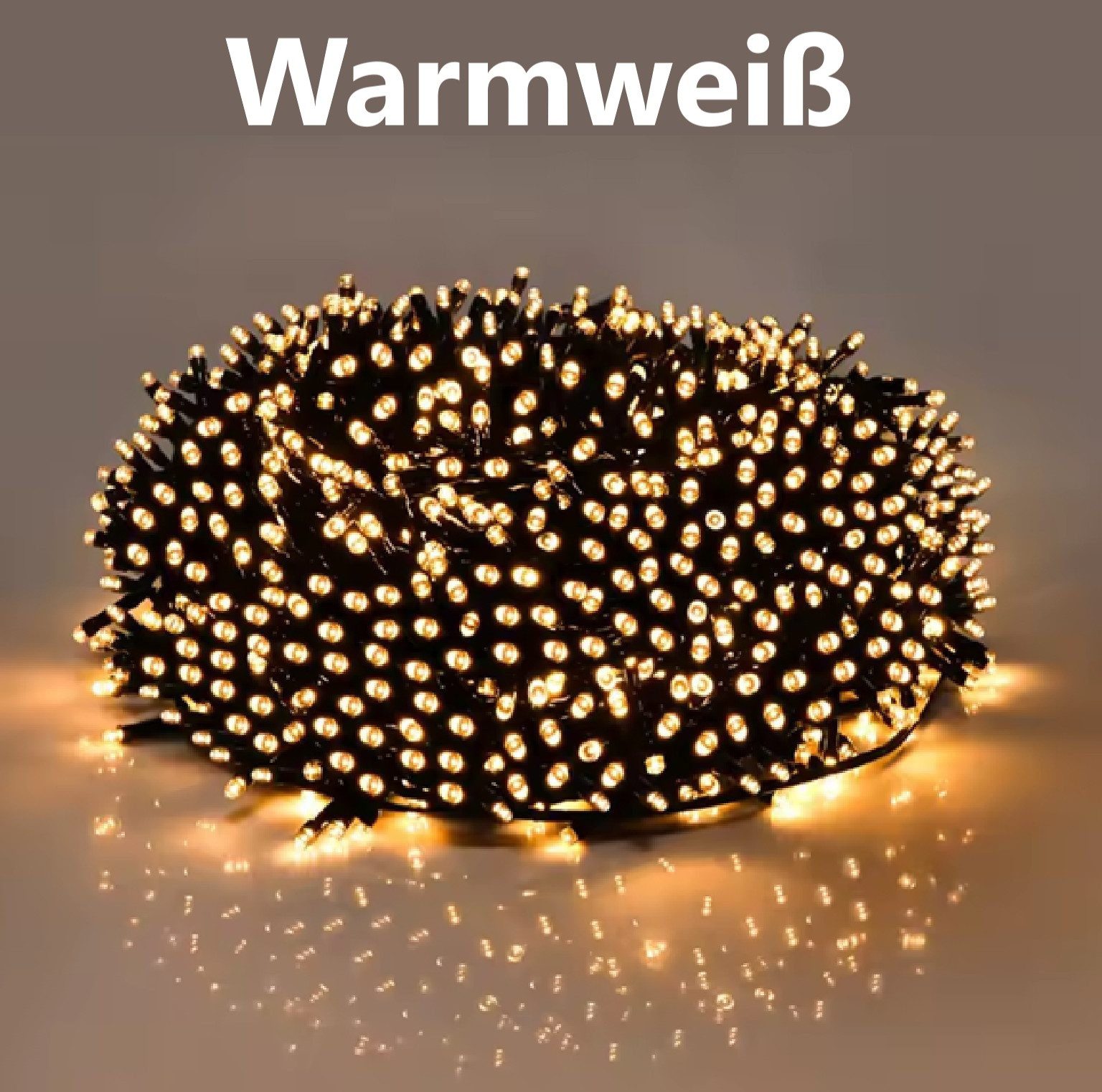 Montegoni LED-Lichterkette 10m Lichterkette warmweiß 100 LED, Weihnachtsdeko, Wasserdicht, Weihnachtsbeleuchtung für den Innen- und Außenbereich