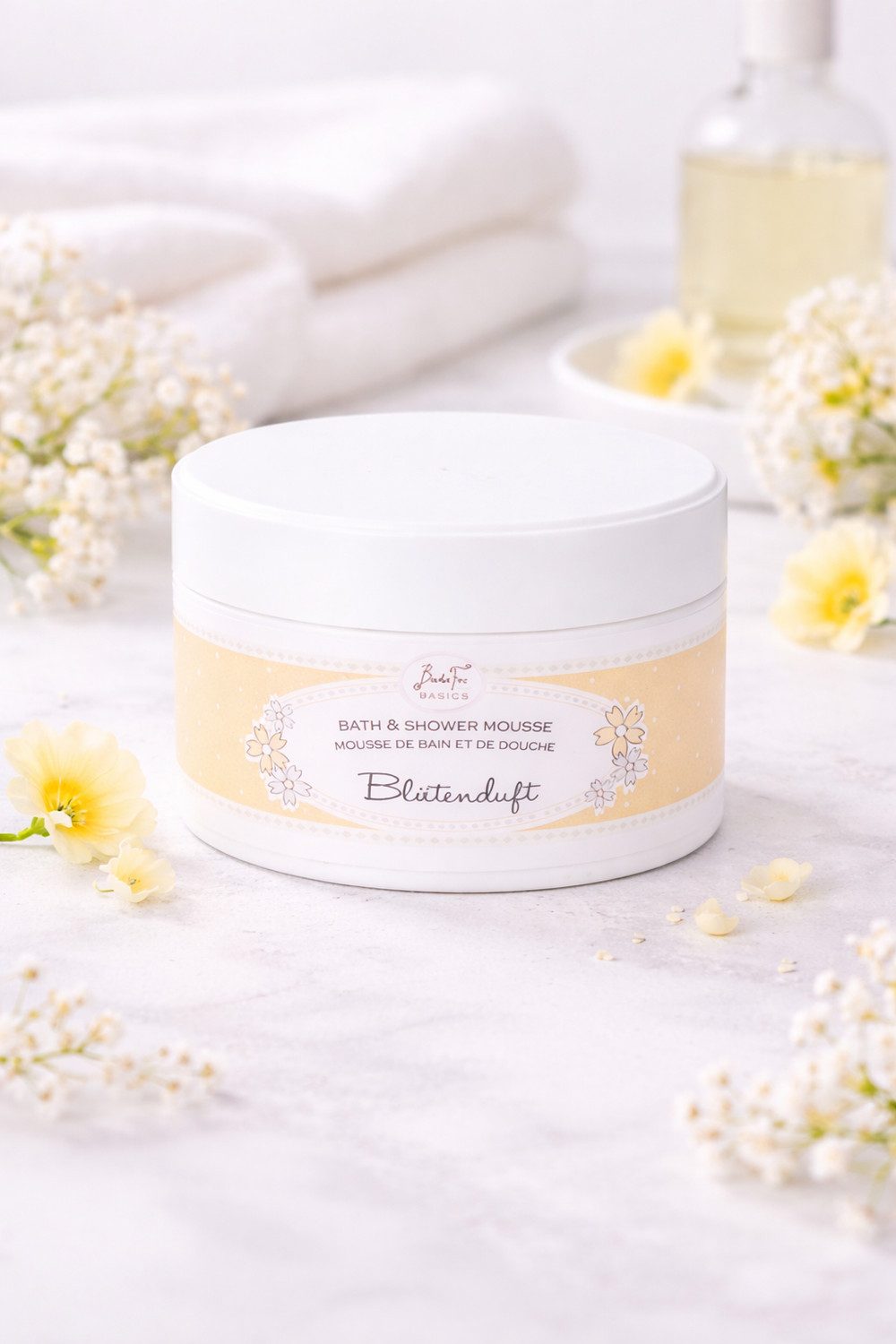 Badefee Duschmousse Blütenzart, 1-tlg., Duschmousse leichte Körpermousse Pflegedusche 200 ml
