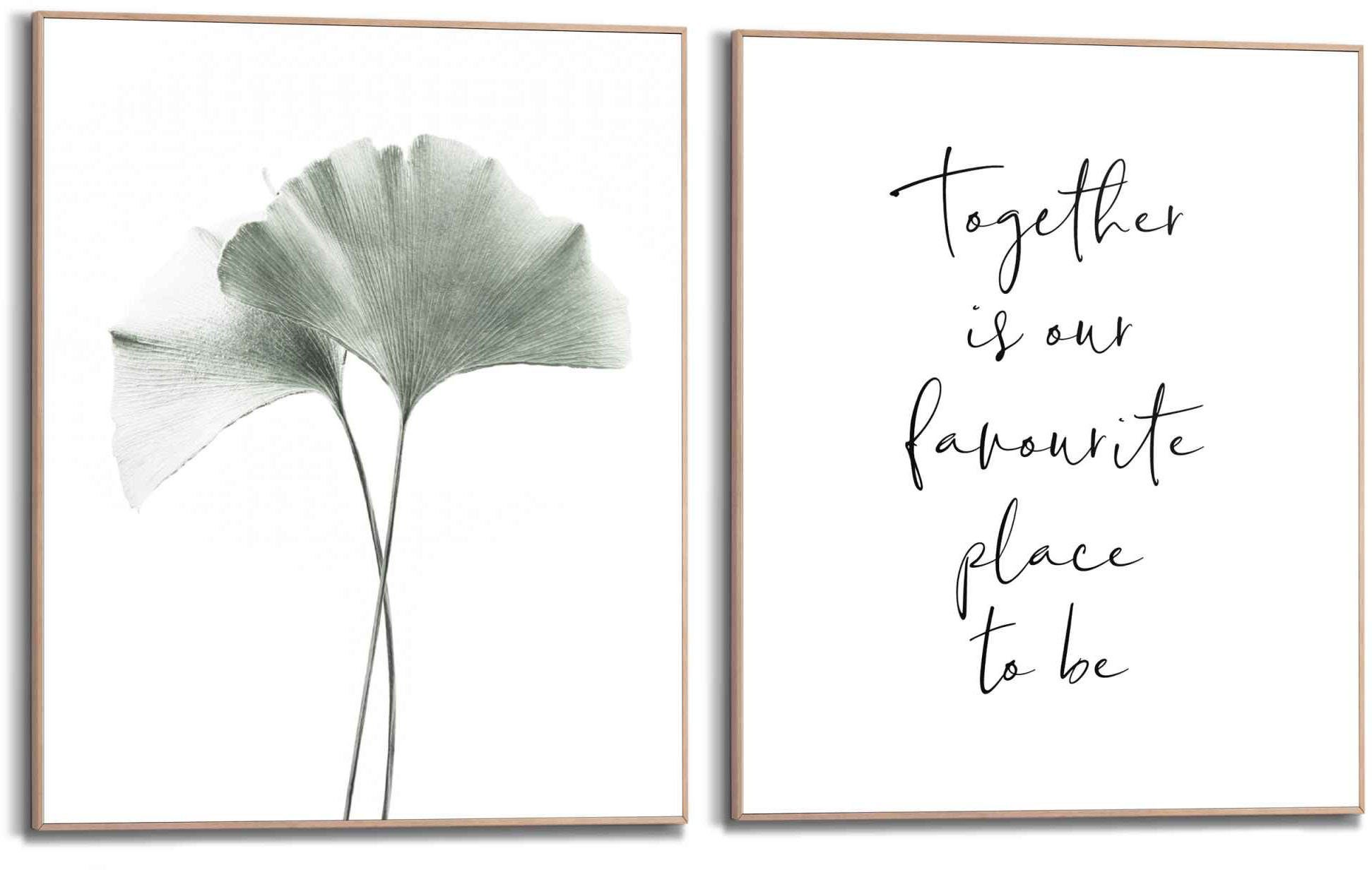 Reinders! Bild mit Rahmen Botanisch - Japanischer Nussbaum -, (2 St), Zitat  - Familien - Liebe