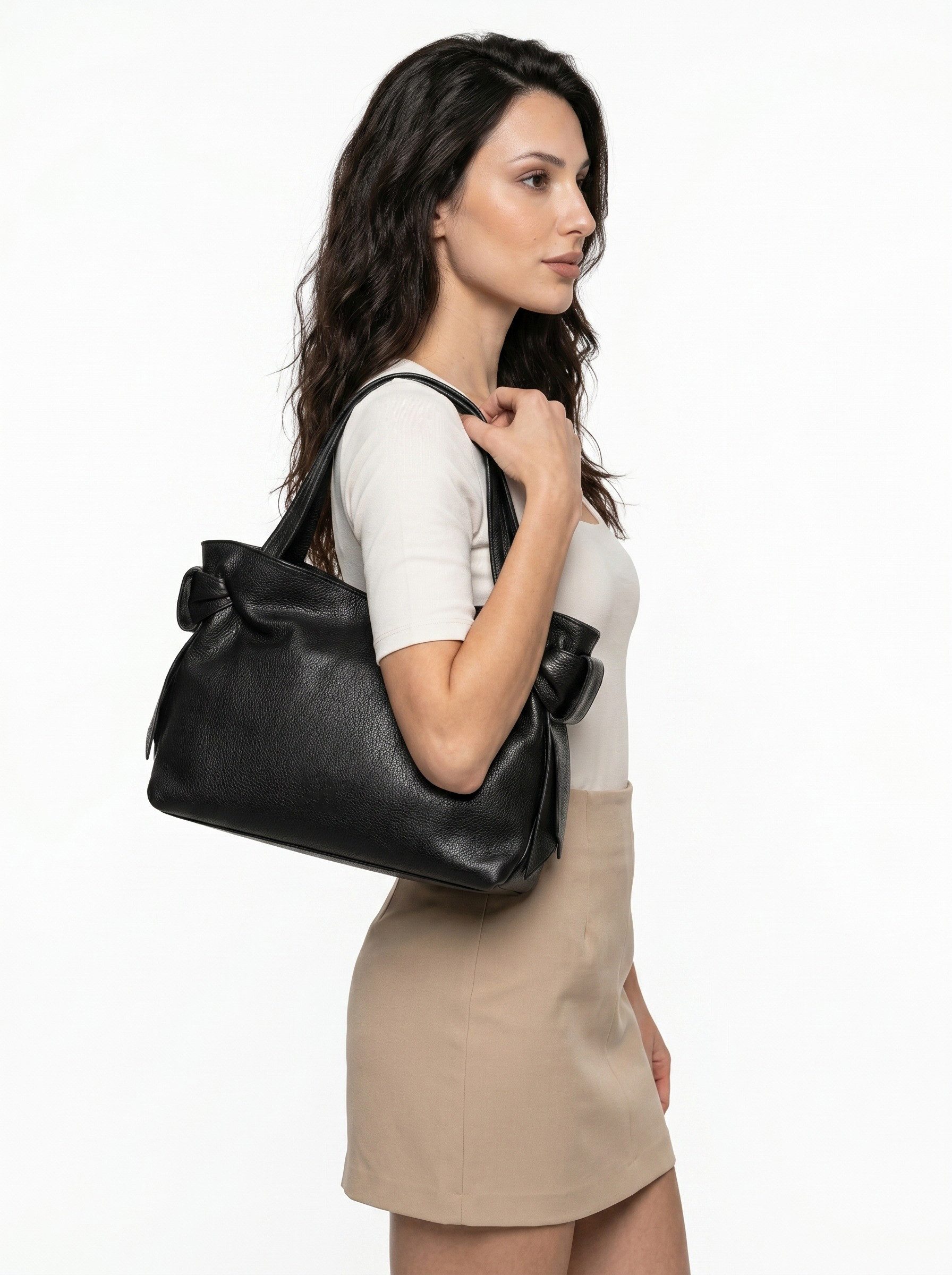 Samantha Look Henkeltasche, echt Leder, Made in Italy