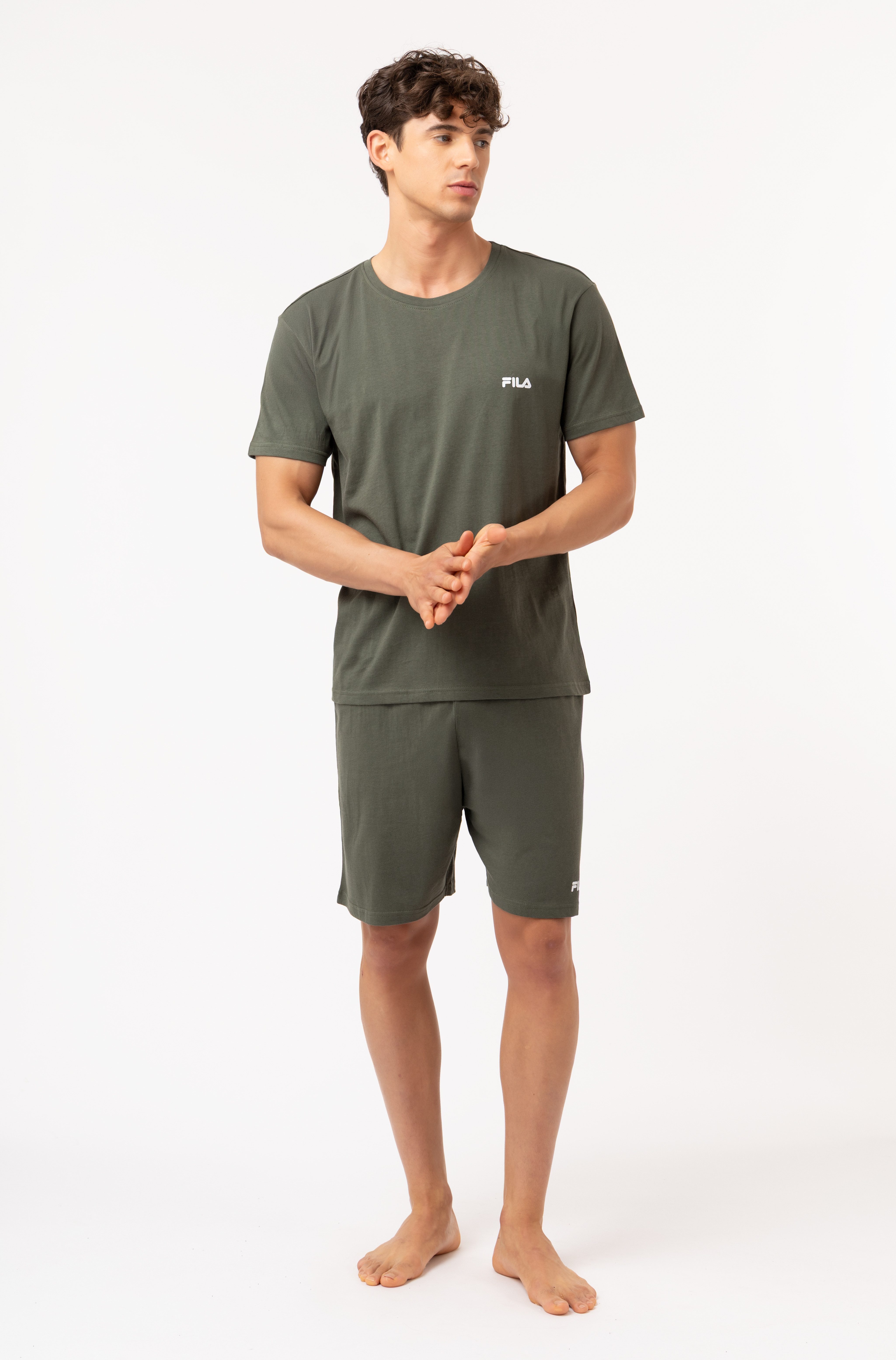 Fila Schlafanzug MAN JERSEY PYJAMAS (2 tlg) T-Shirt und kurze Hose mit Gummizug