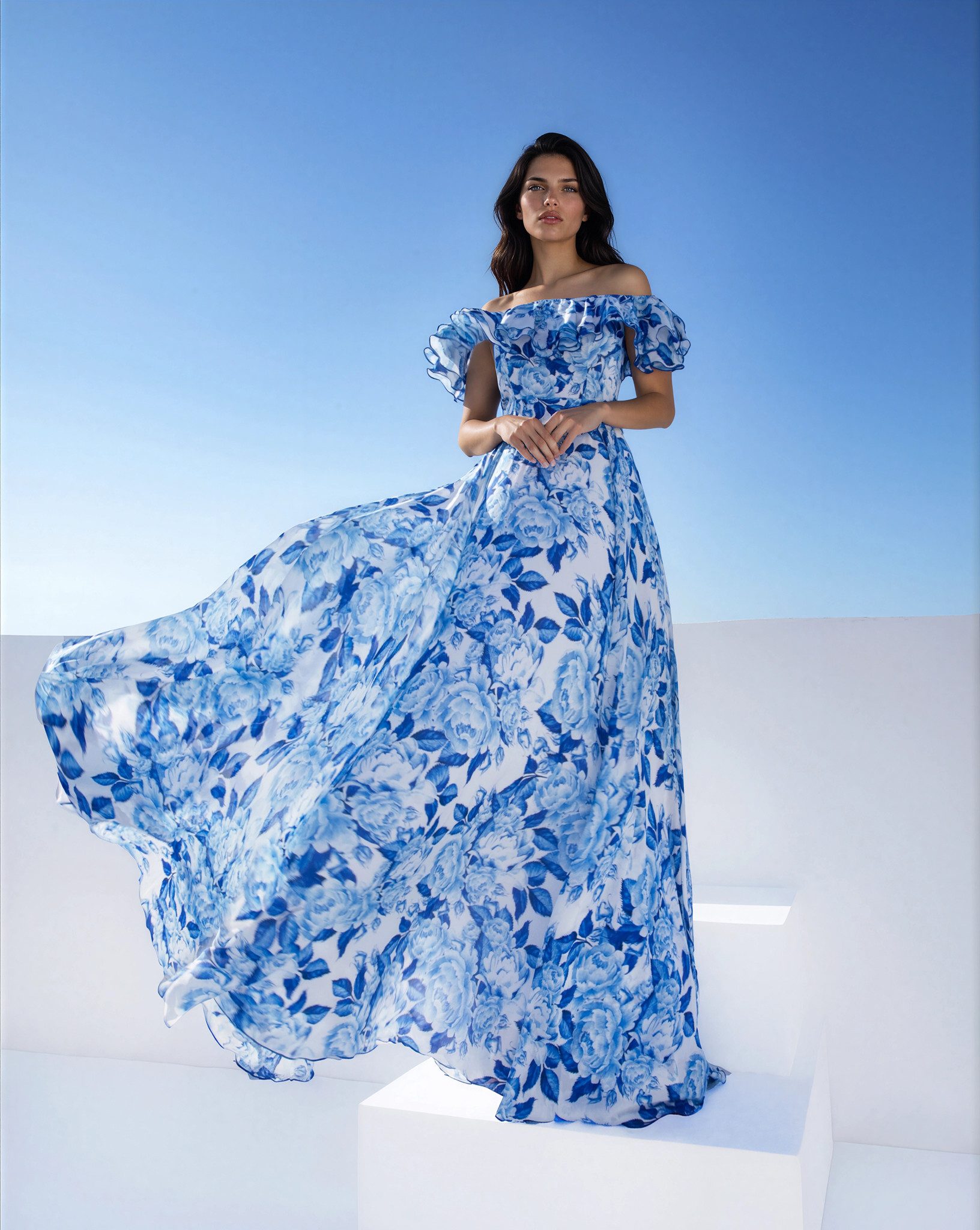 MATSOUR'I Maxikleid Nikol mit Volant