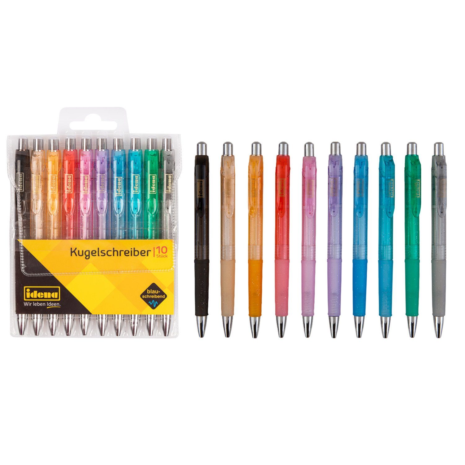 Idena Kugelschreiber Idena 500275 - Kugelschreiber, 10 Stück, blauschreibend