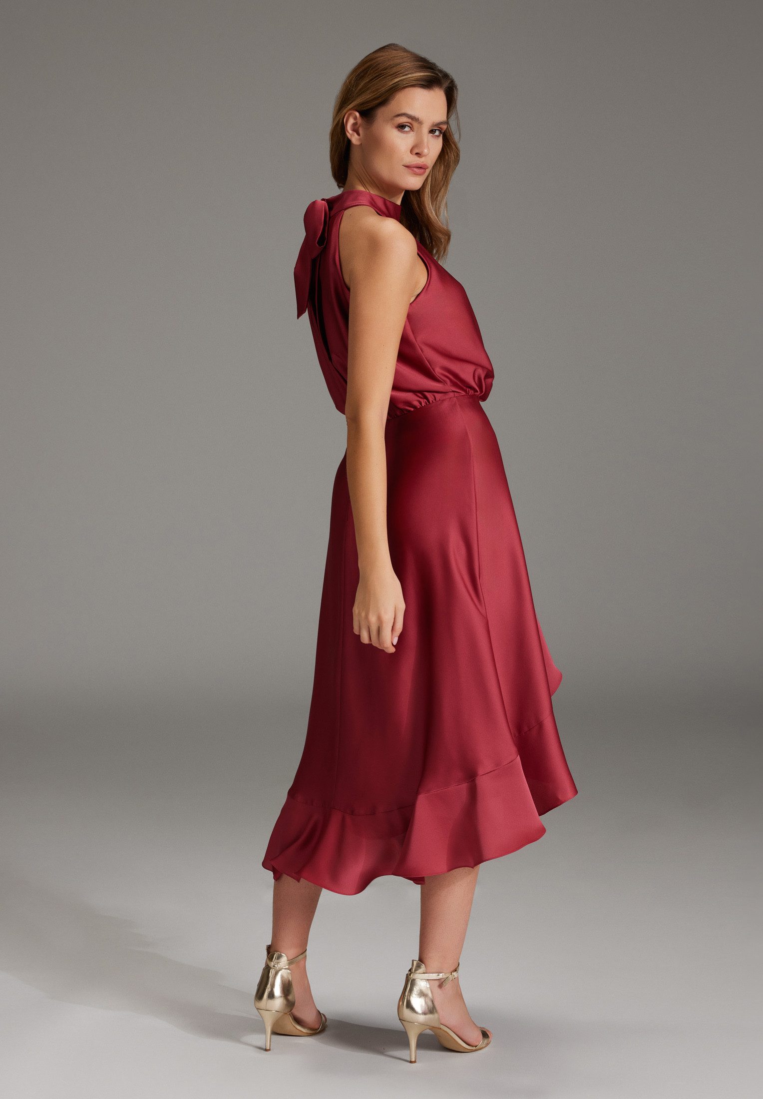 SWING Cocktailkleid - Satinkleid - festliches Midikleid - sommerliches Part günstig online kaufen