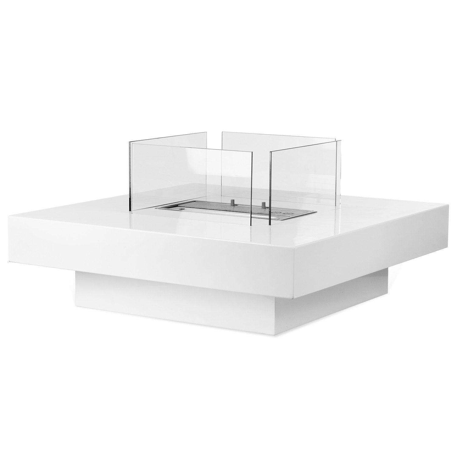 Moritz Dekokamin Standkamin 35 x 70 x 70 cm Cube 1,5 Liter Brenner, Ethanolbrenner Glasfeuer Terrassenfeuer Kamin – Bild 5 von 5