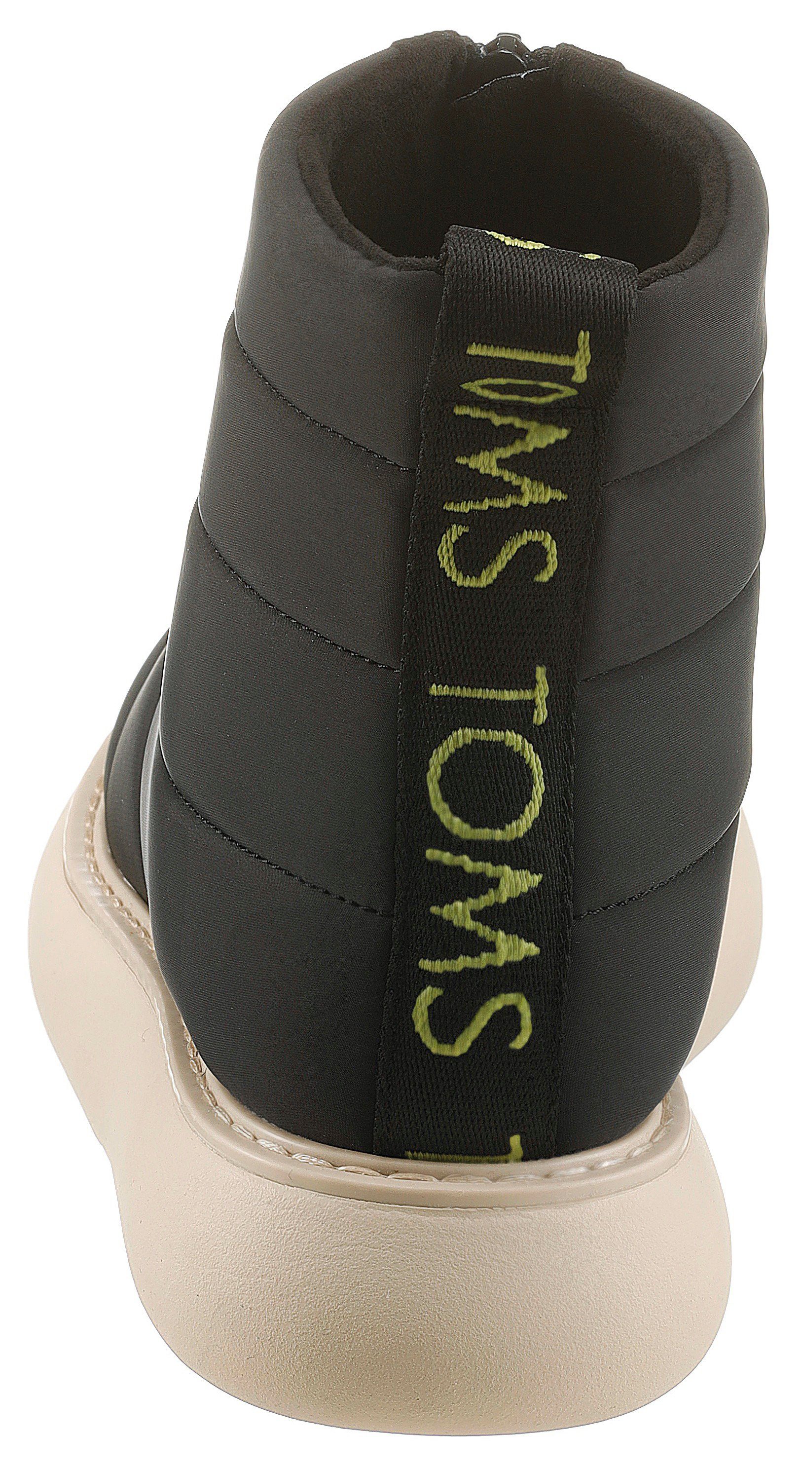 Alpargata Front-Reißverschluss Mallow Puffer TOMS Stiefelette mit black