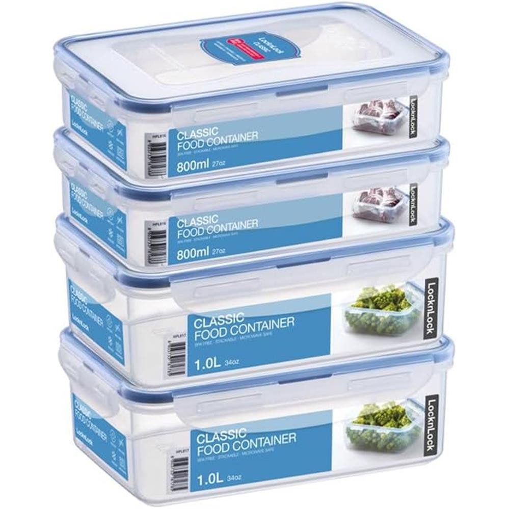 LocknLock Vorratsdose Frischhaltedosen 4er-Set, (4-tlg), Stapelbar, auslaufsicher, BPA-frei, mikrowellengeeignet – Bild 3 von 3