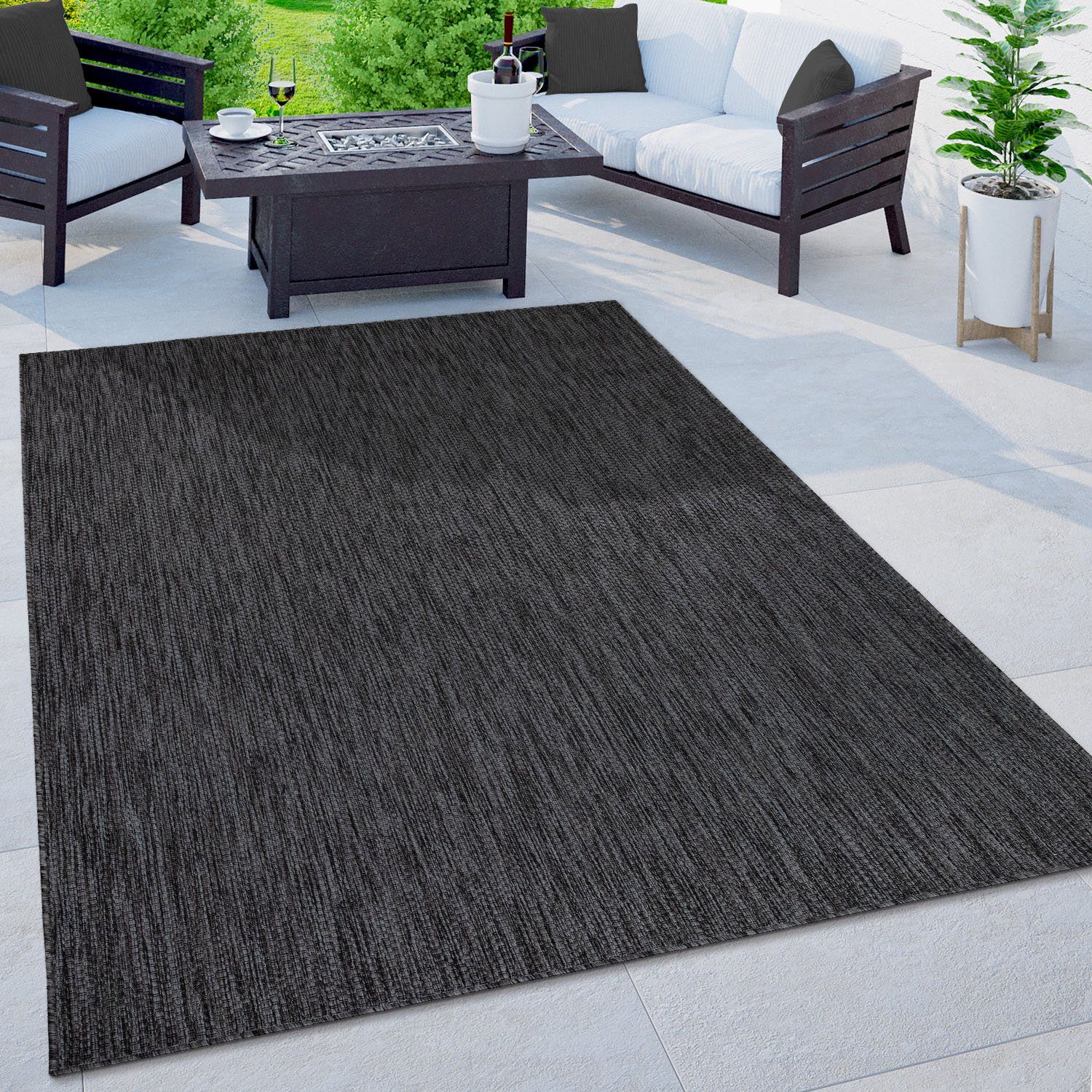Bruno Banani Teppich Venezia, rechteckig, Höhe: 4 mm, In- und Outdoor geeignet, Sisal-Optik, Wetterfest & UV-beständig