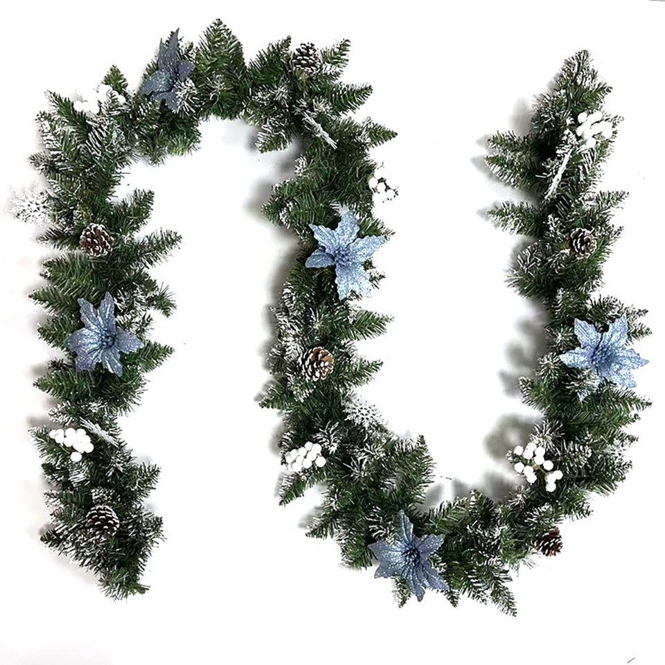 Kunstgirlande Weihnachtsgirlande für Weihnachtsdekorationen im Innen und Außenbereic, Coonoor, Geländer und Türrahmen, Weihnachtsdeko Girlande