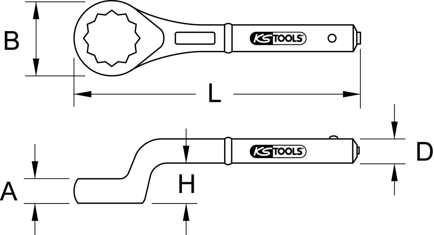 Thumbnail - KS Tools Ringschlüssel Zugringschlüssel, gekröpft, 3.3/4"