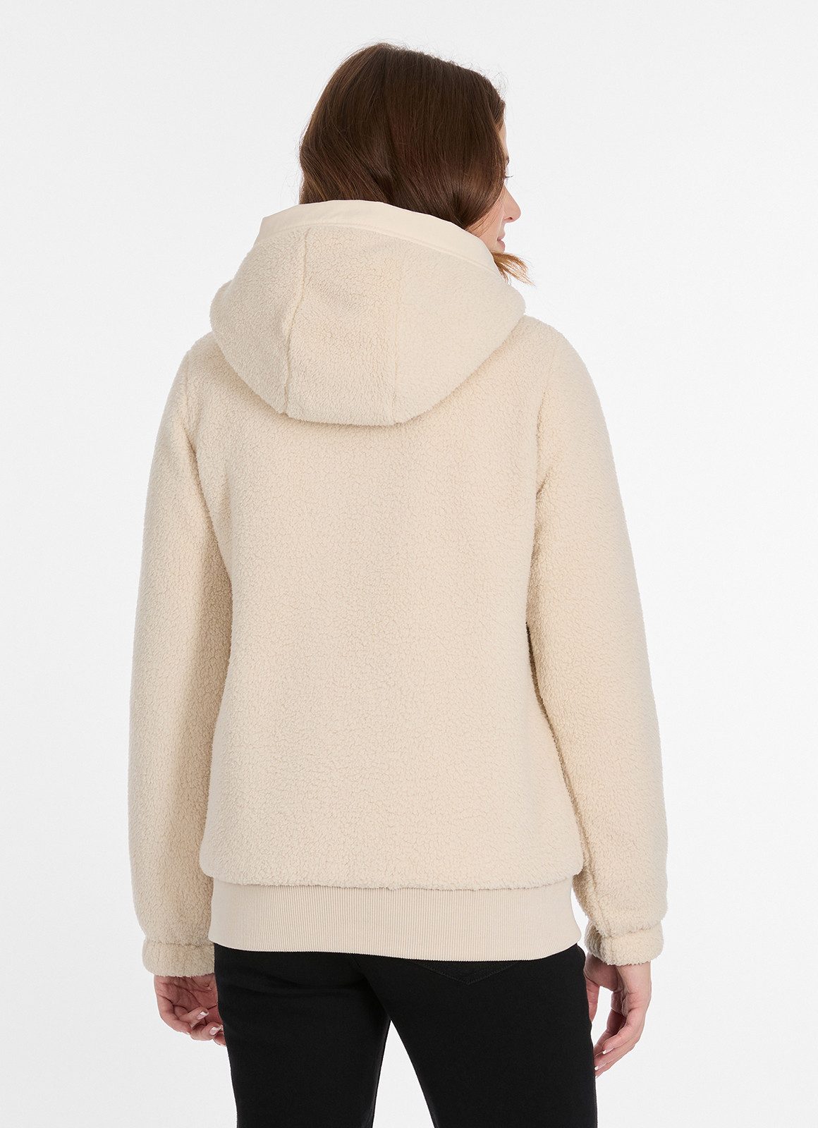 Ragwear Fleecejacke COUSY SHORT hüftlange Länge, mit Reißverschluss, figurumspielende Passform