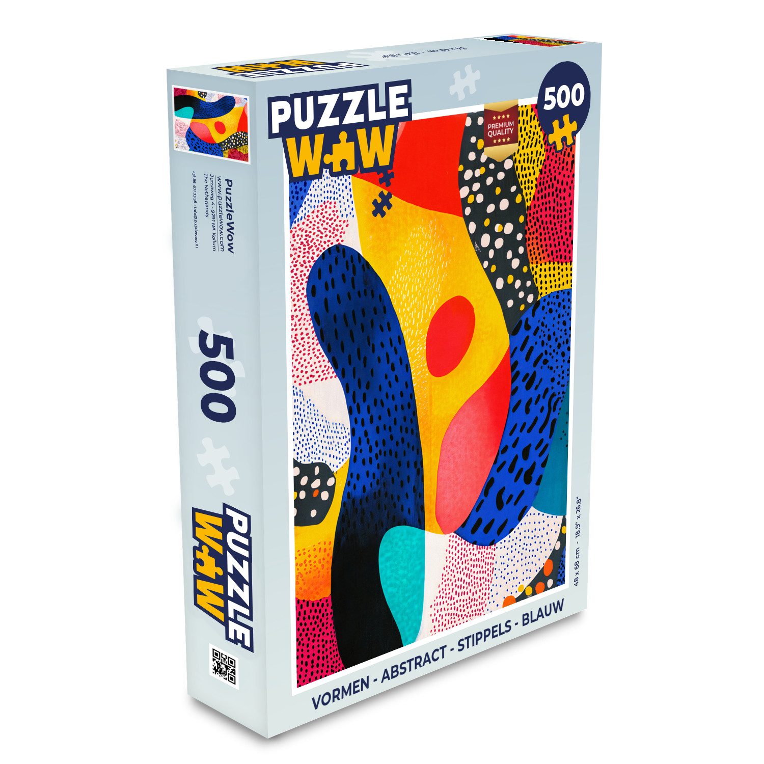MuchoWow Puzzle Formen - Abstrakt - Punkte - Blau, 500 Puzzleteile, Foto-Puzzle, Bilderrätsel, Puzzlespiele, Spielzeug