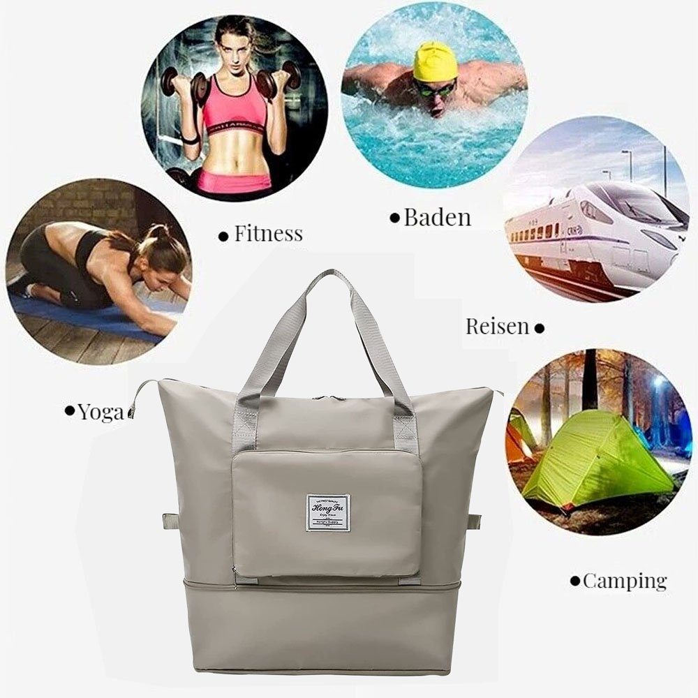 Damen faltbare Herren, und Sporttasche Damen-Sporttasche Grau Einkaufstasche, für VIVIHEYDAY Reisetasche