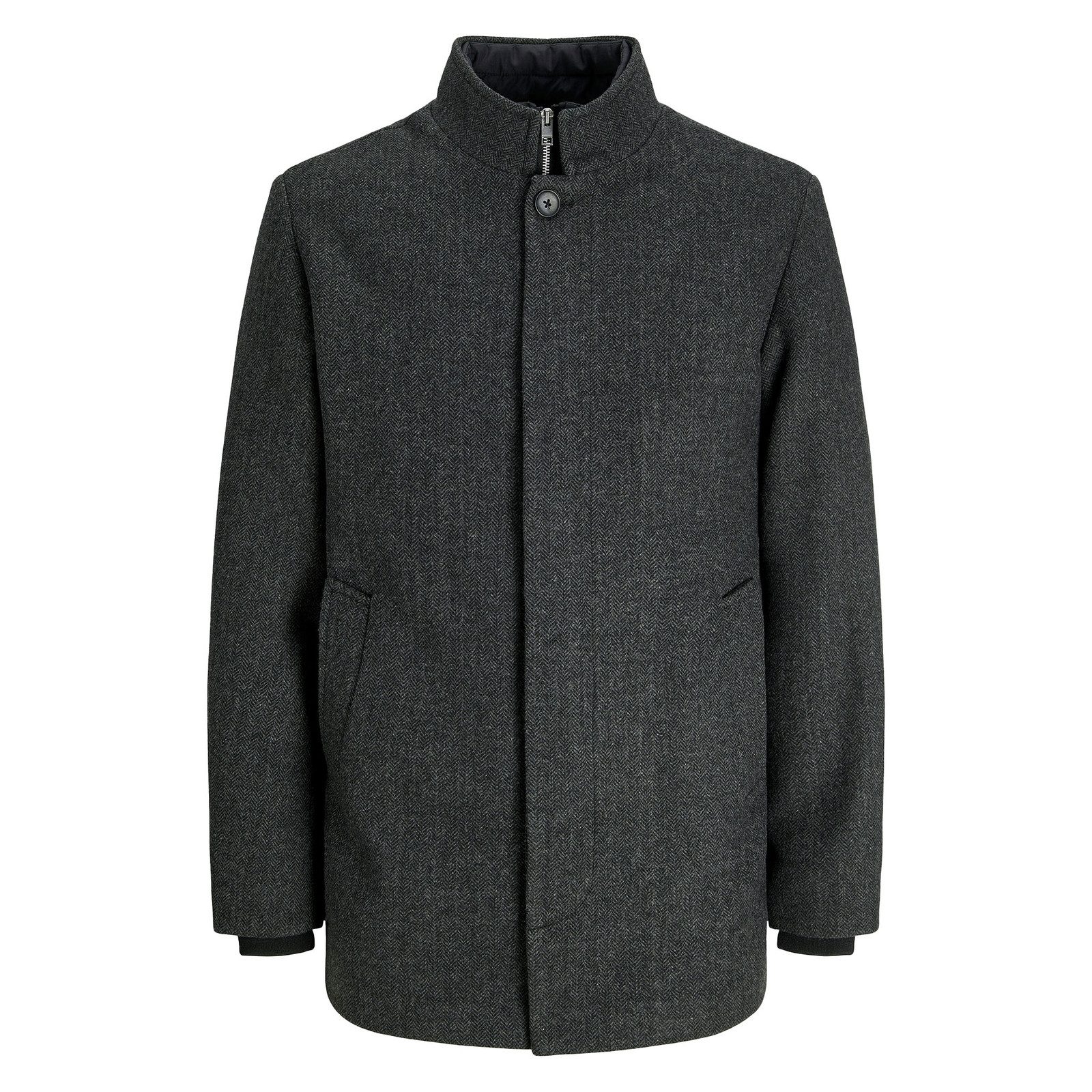 dark grey melange / herringbone