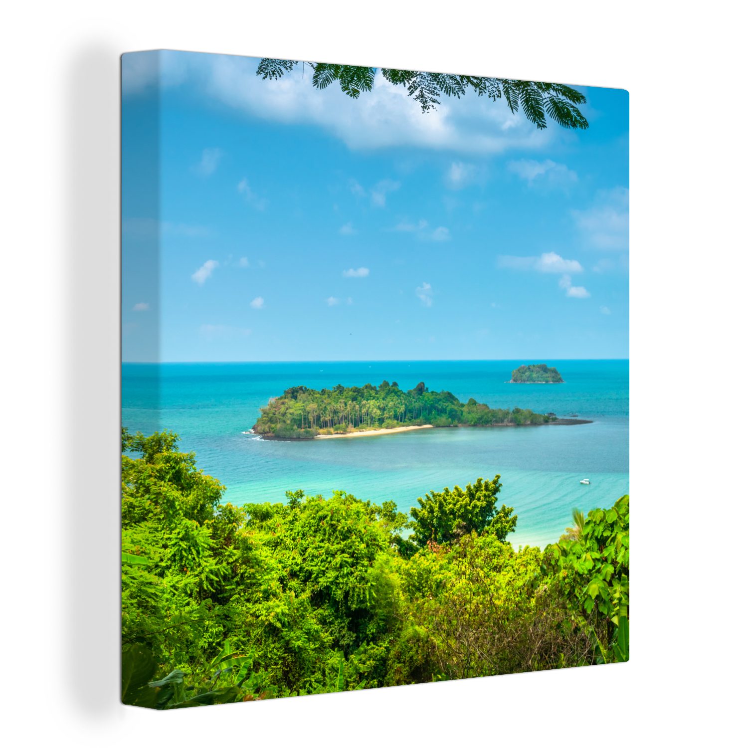 OneMillionCanvasses® Leinwandbild Klares Meer vor der Küste von Ko Chang, (1 St), Leinwand Bilder für Wohnzimmer Schlafzimmer