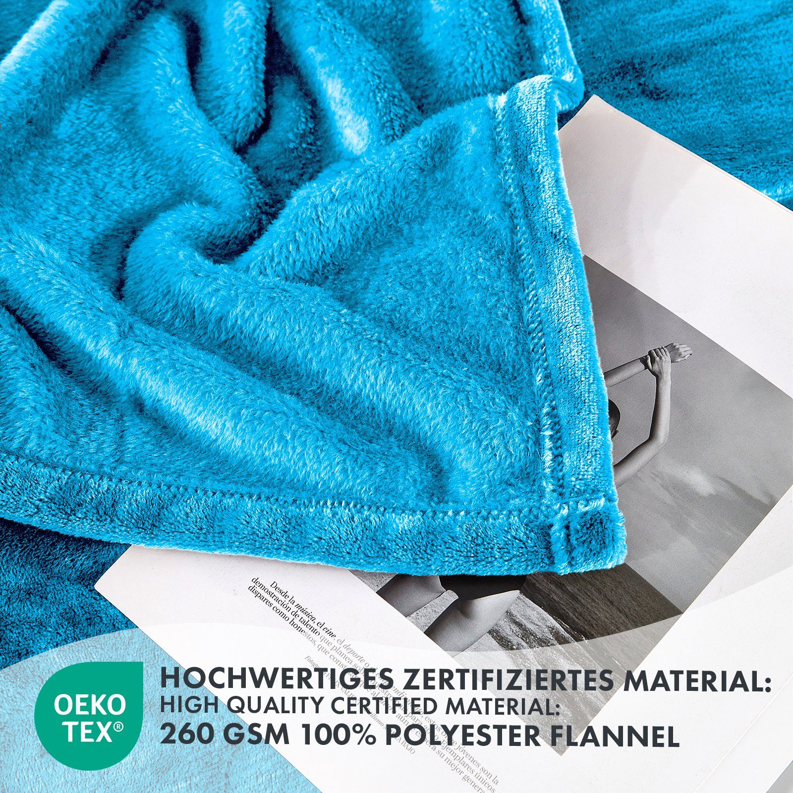 Wohndecke Charme, aus flauschigem Flanell, verschiedene Größen und Farben, Kubus