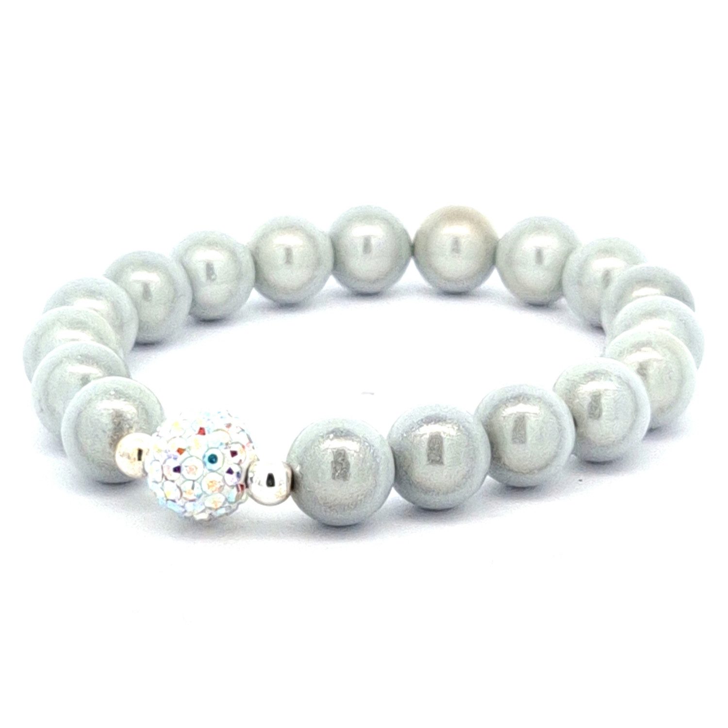 Impala Perlenarmband little Funky, leuchtende 3 D Perlen mit Shamballa Glitzerkugel