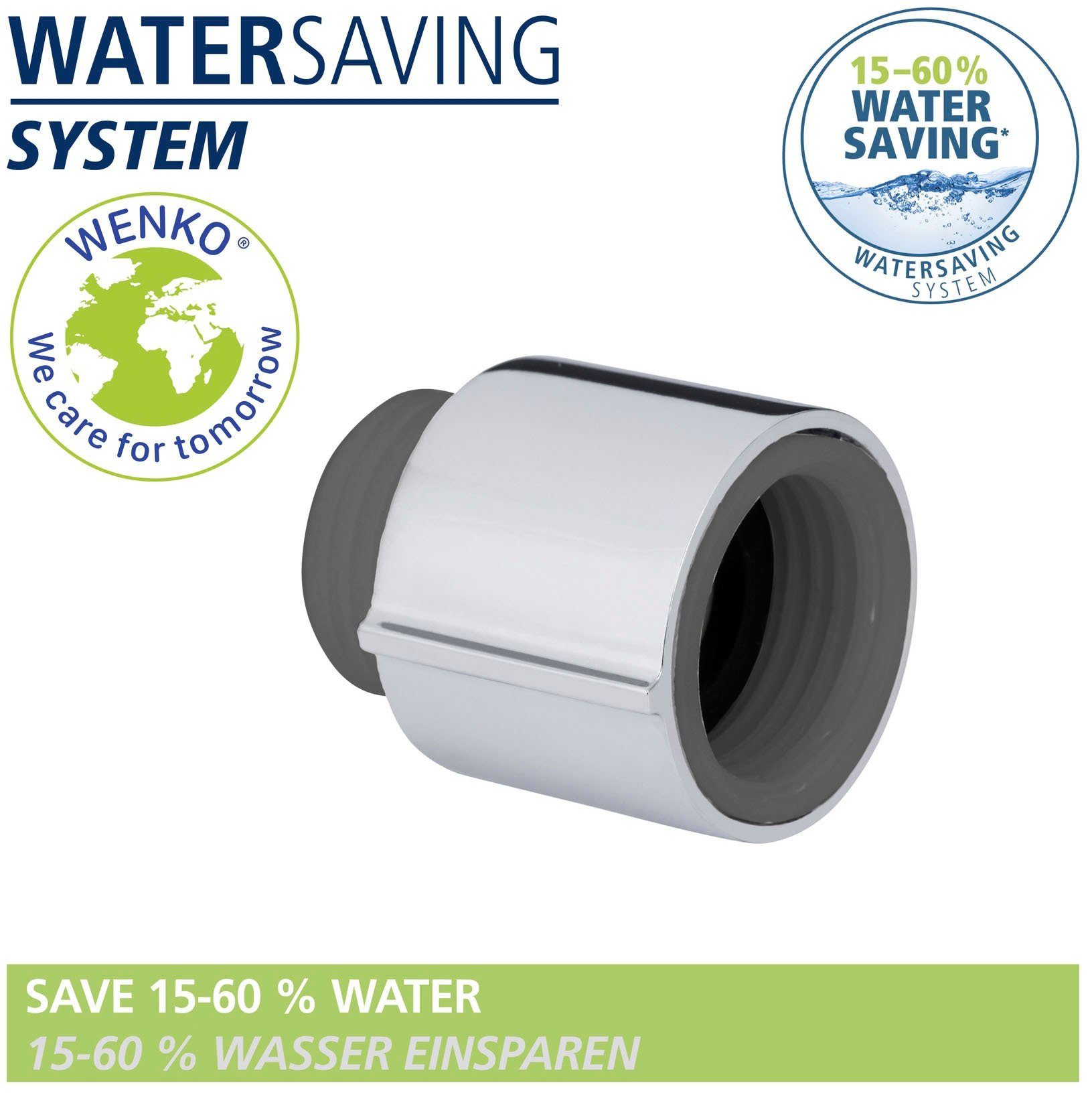 WENKO Duschsystem Young inkl. Watersaving Eco, Regulatoren mit 2 Thermostat-Armatur
