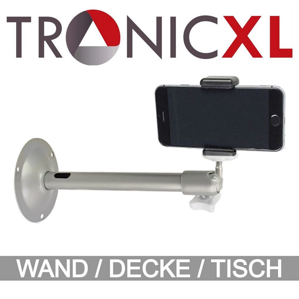 TronicXL Wandhalterung Tisch Ständer für Smartphone iPhone Handy Halterung  Wand Smartphone-Halterung