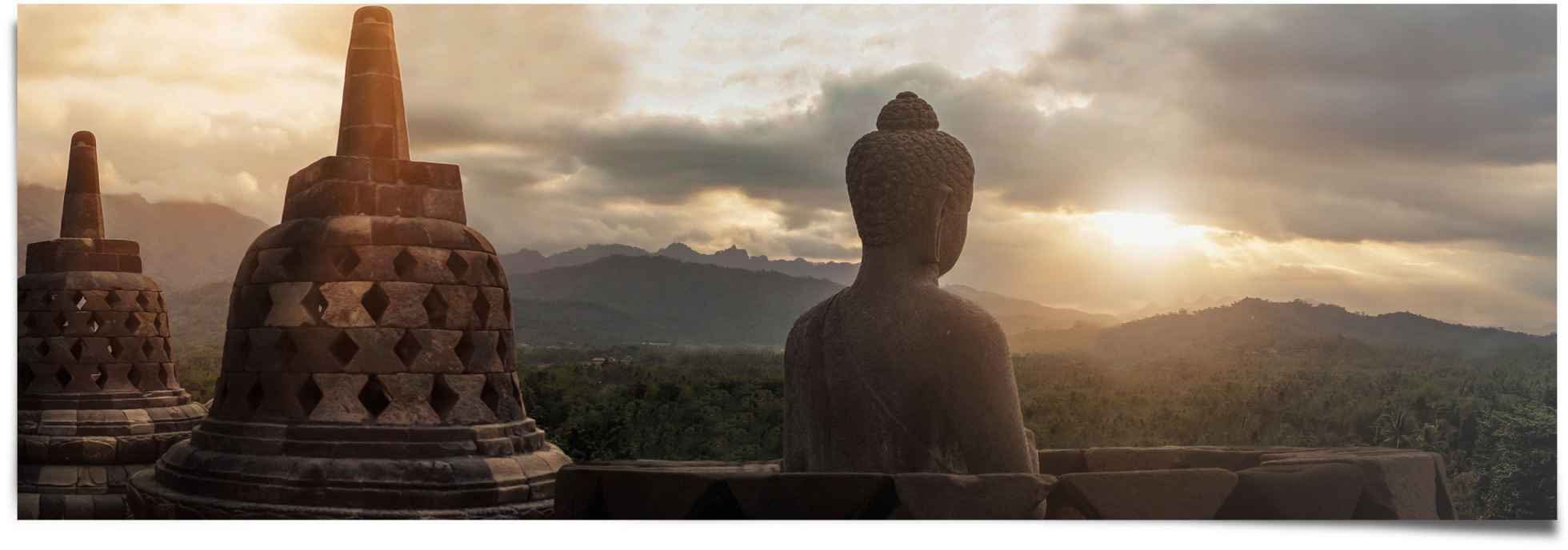 Tempel Buddha (1 St) Borobudur, Reinders! Poster