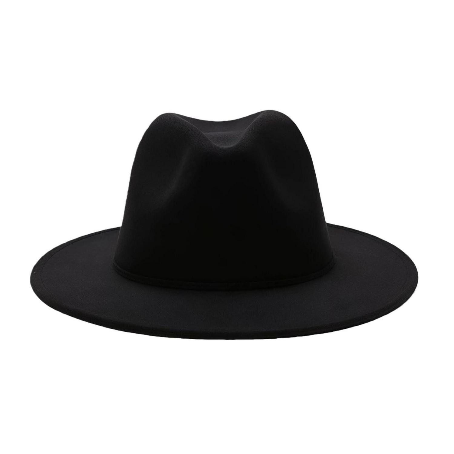 LuxusKollektion Fedora Fedora Hut Wollmischung breite Krempe flache Krone Herren Damen