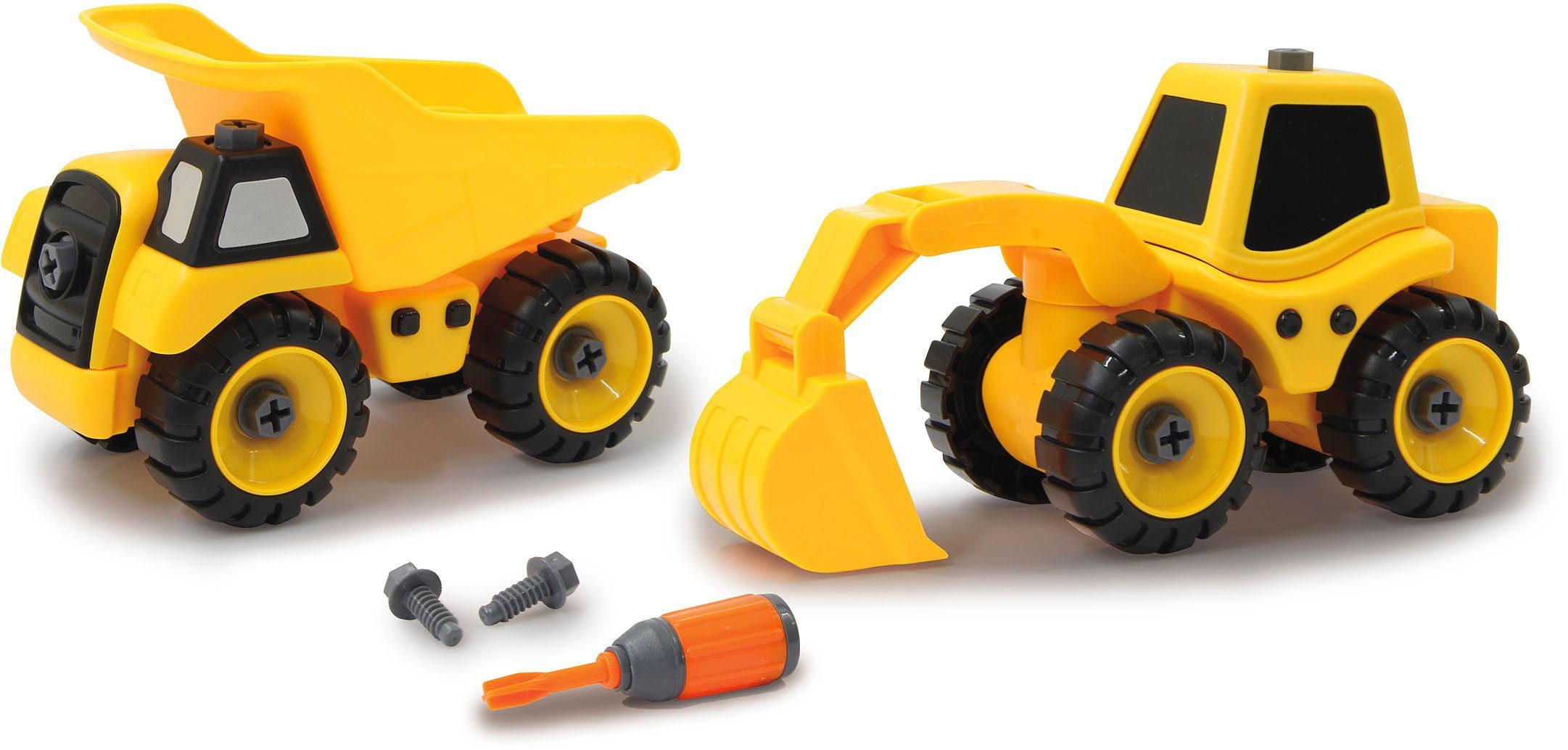 Jamara Spielzeug-Traktor Baufahrzeuge 9 in 1, (Set, 46-tlg)