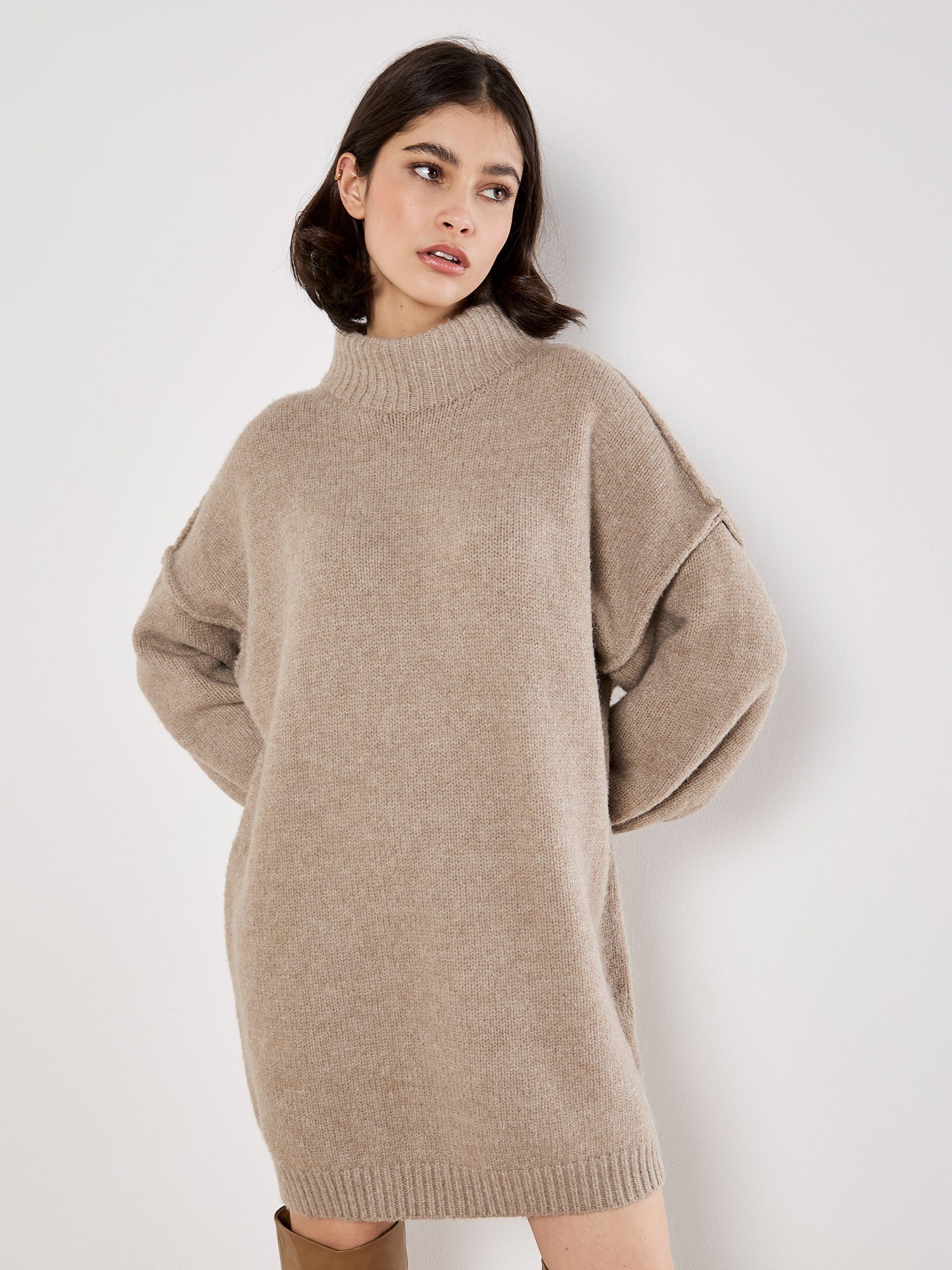 Apricot Strickkleid Minikleid in Oversized-Form günstig online kaufen