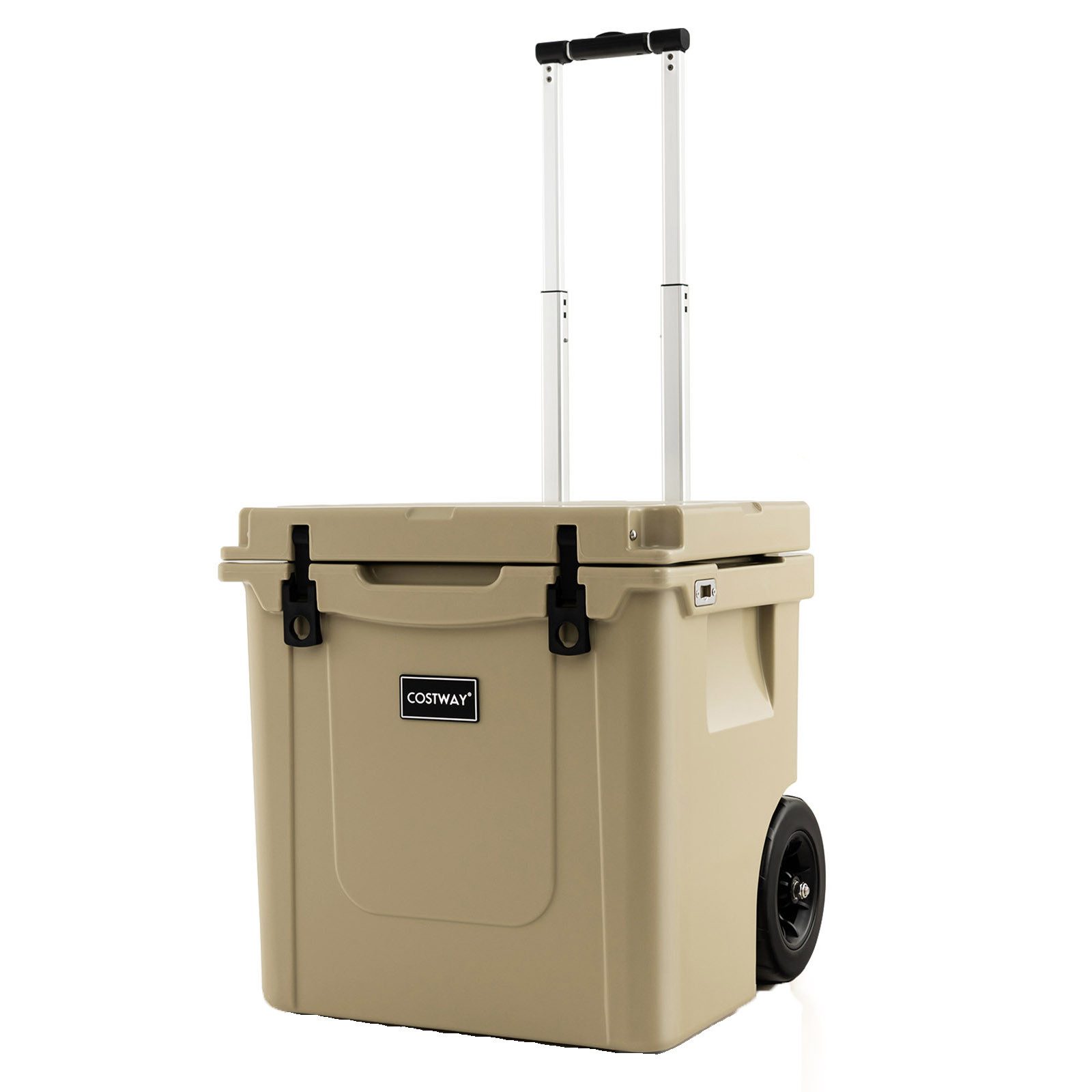 COSTWAY Thermobehälter, 43L Kühlbox mit Rädern, mobil, mit Handgriff