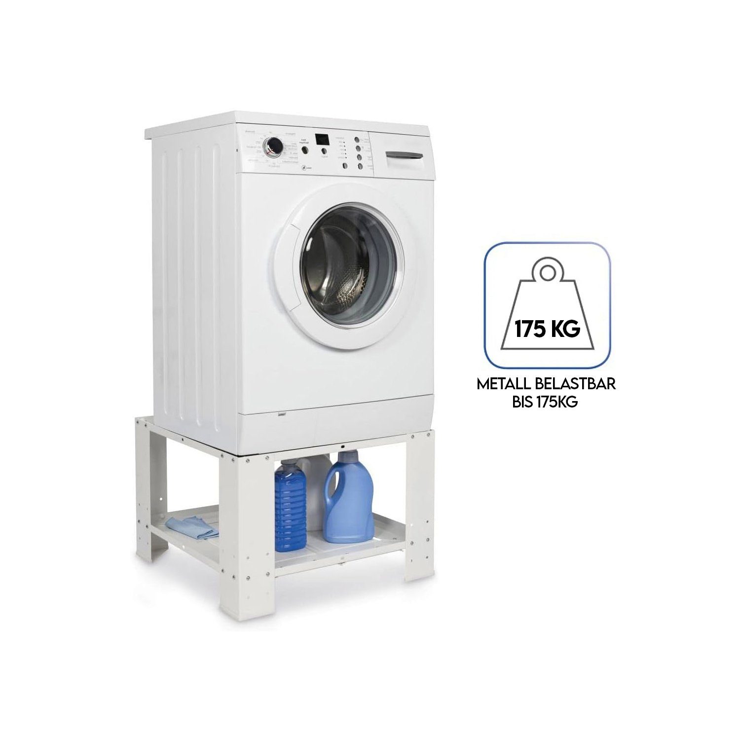 DM-Handel Waschmaschinenuntergestell für Waschmaschine Trockner Kühlschränke, Zubehör für Waschmaschinen, Kühlschränke, Trockner, 175 kg Tragfähigkeit Weiß