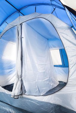 CampFeuer Tunnelzelt Zelt Smart für 4 Personen, Blau/Grau, Tunnelzelt 2000 mm Wassersäule, Personen: 4