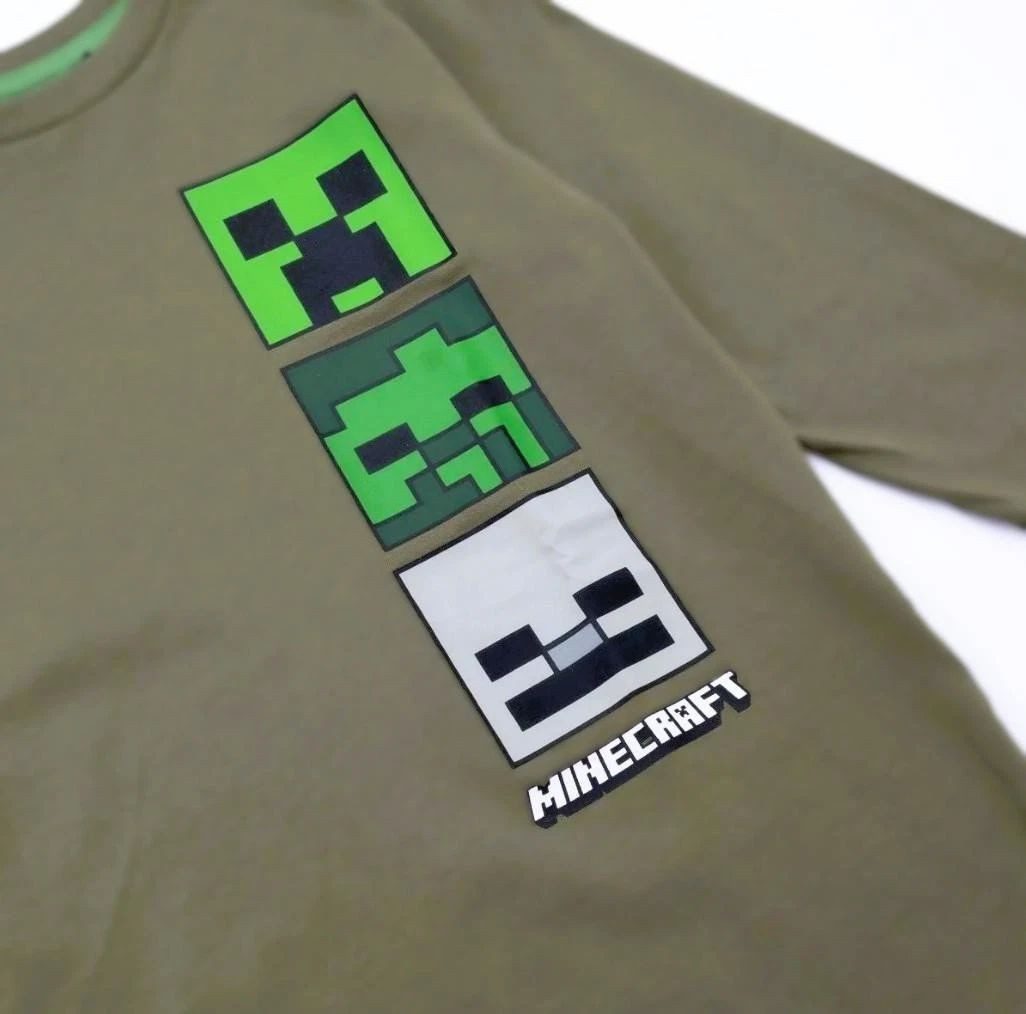Minecraft Langarmshirt Minecraft langarm T-Shirt 6-12 Jahre Jungen + Mädchen Minecraft Kinder langarm T-Shirt