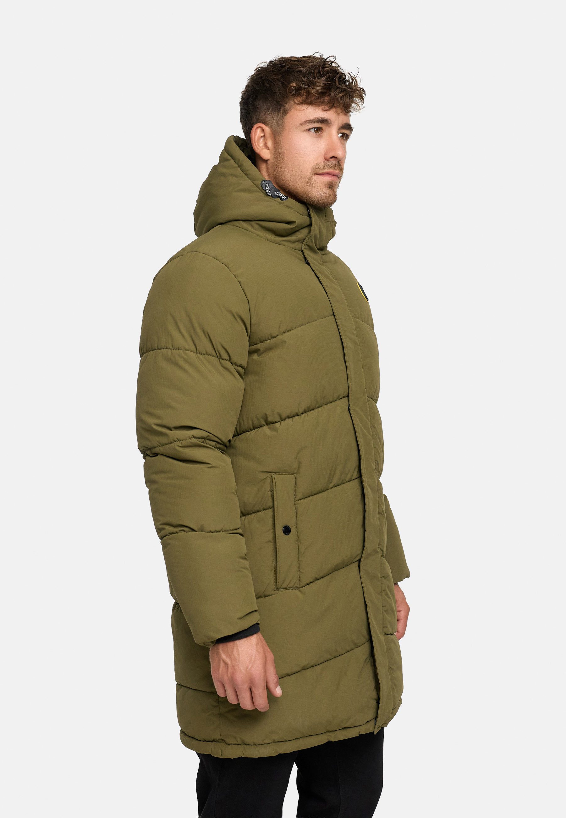 Indicode Winterjacke Herren INPazze Jacke Winter Herrenjacke Steppjacke mit Kapuze und Reißverschluss