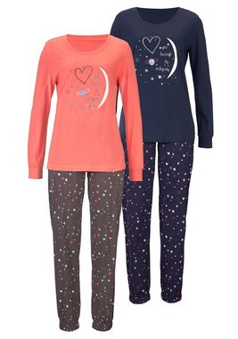 Vivance Dreams Pyjama (4 tlg., 2 Stück) mit Herzprint